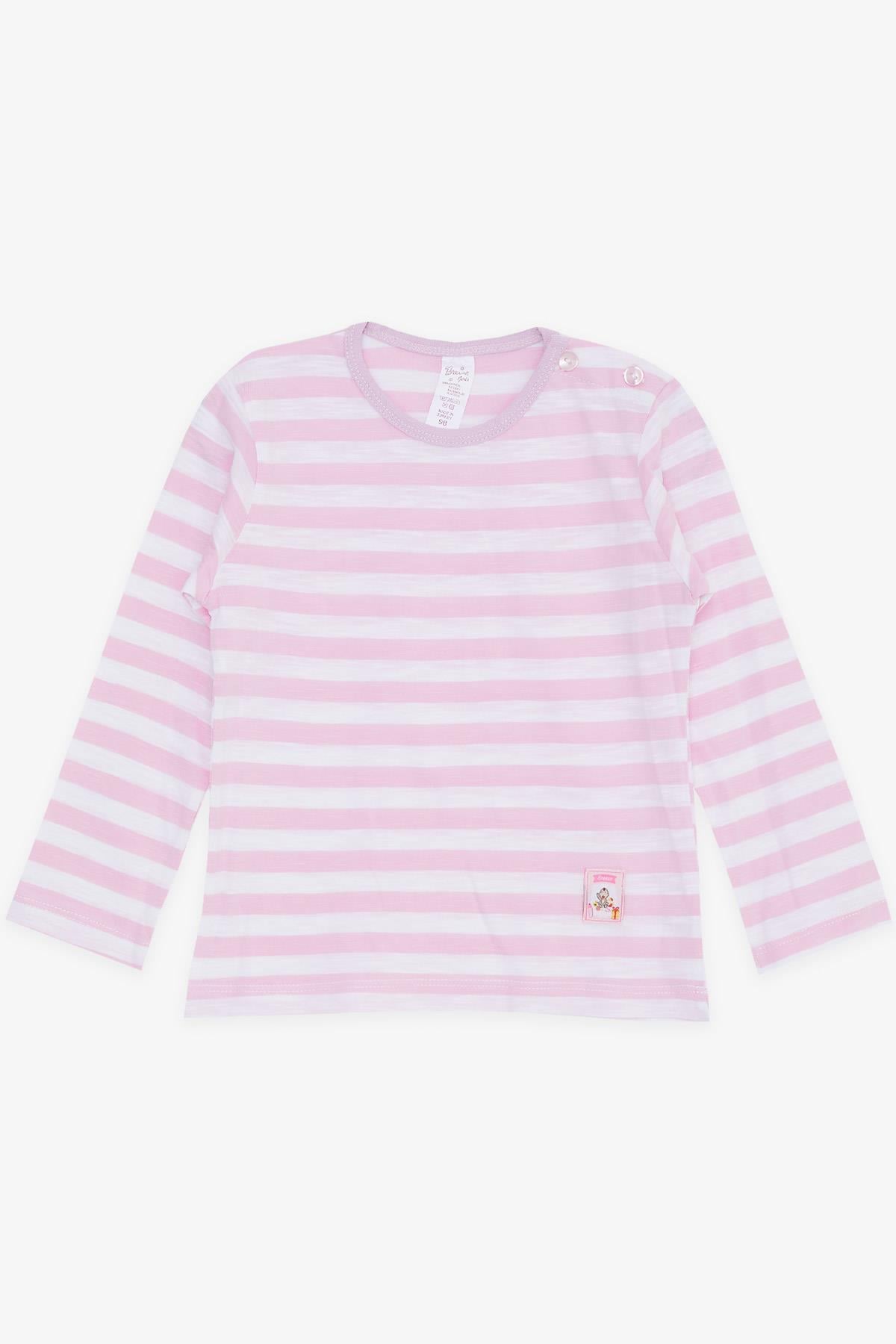 Breeze Kız Bebek Uzun Kollu Tişört Çizgili Pembe (9 Ay-3 Yaş)