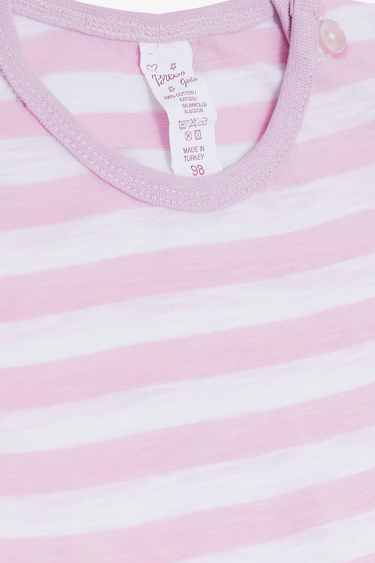 Breeze Kız Bebek Uzun Kollu Tişört Çizgili Pembe (9 Ay-3 Yaş)