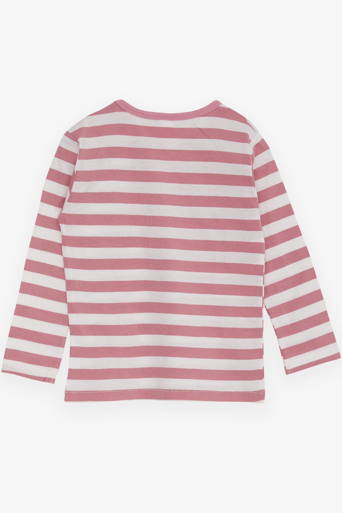 Breeze Kız Bebek Uzun Kollu Tişört Çizgili Gülkurusu (9 Ay-3 Yaş)