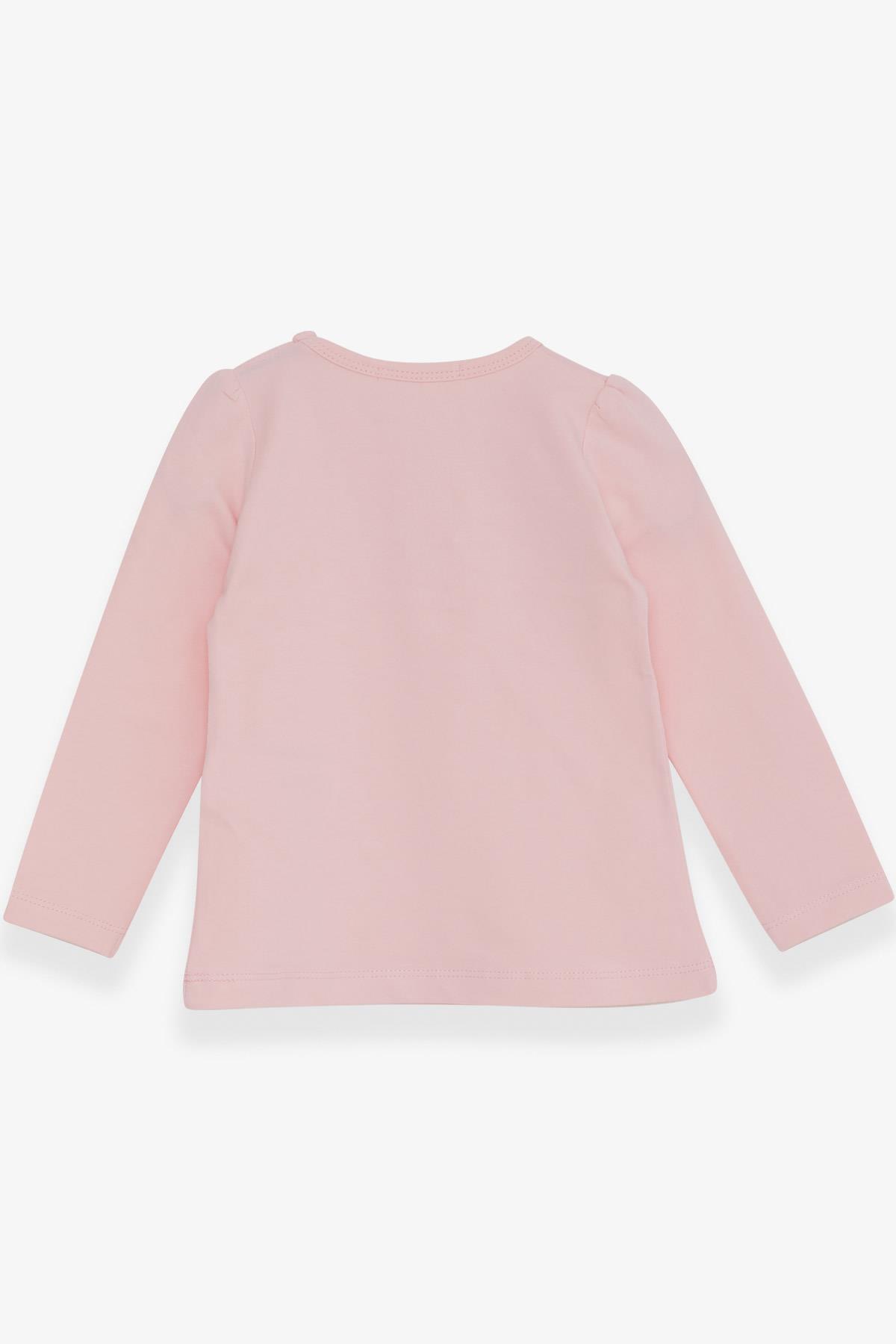 Breeze Kız Bebek Uzun Kollu Tişört Güpürlü Fiyonklu Pembe (6 Ay-2 Yaş)
