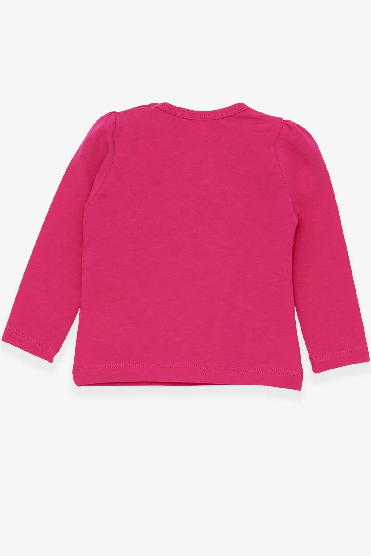 Breeze Kız Bebek Uzun Kollu Tişört Güpürlü Fiyonklu Fuşya (6 Ay-2 Yaş)