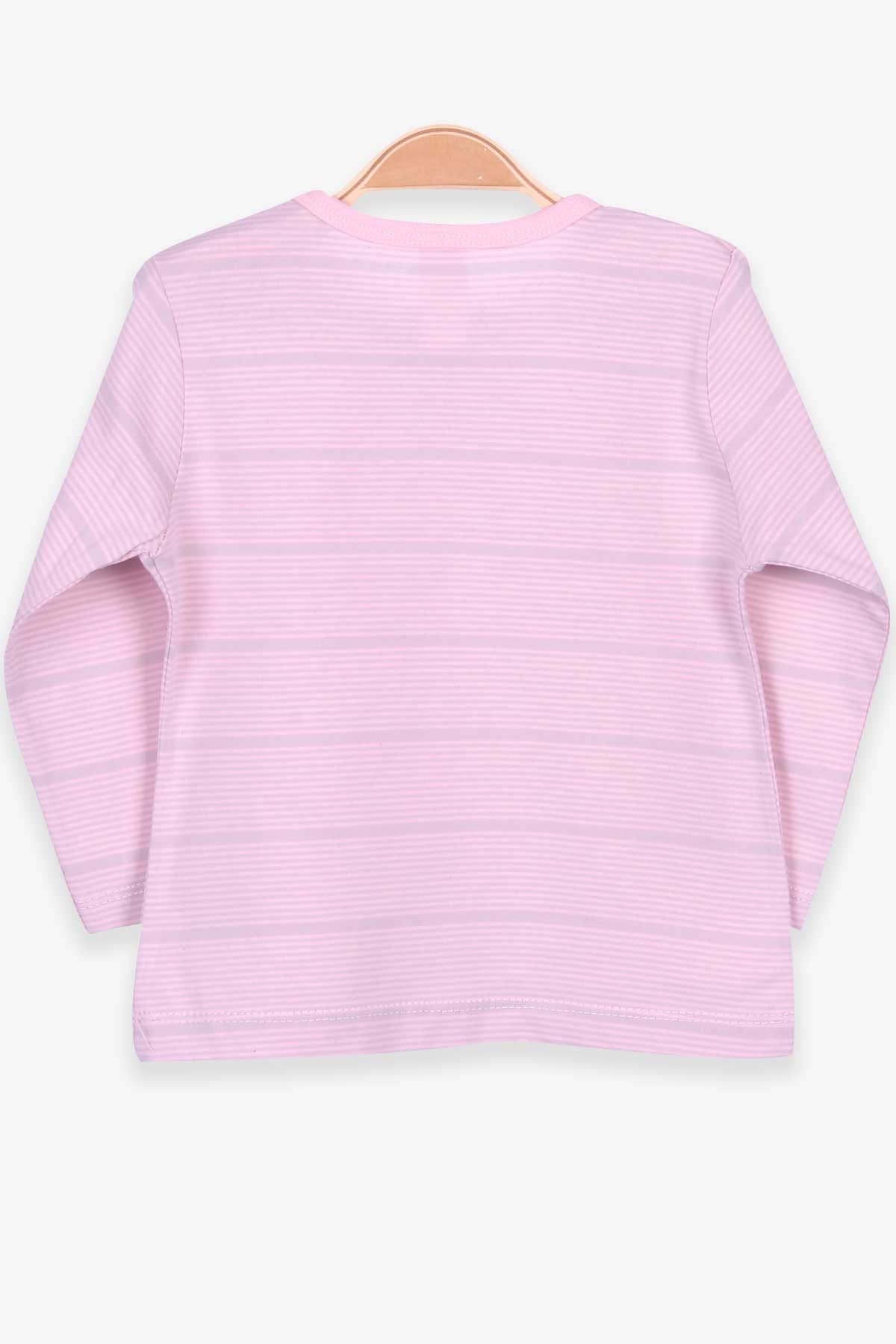 Breeze Kız Bebek Uzun Kollu Tişört Patlı Çizgili Pudra (9 Ay-3 Yaş)