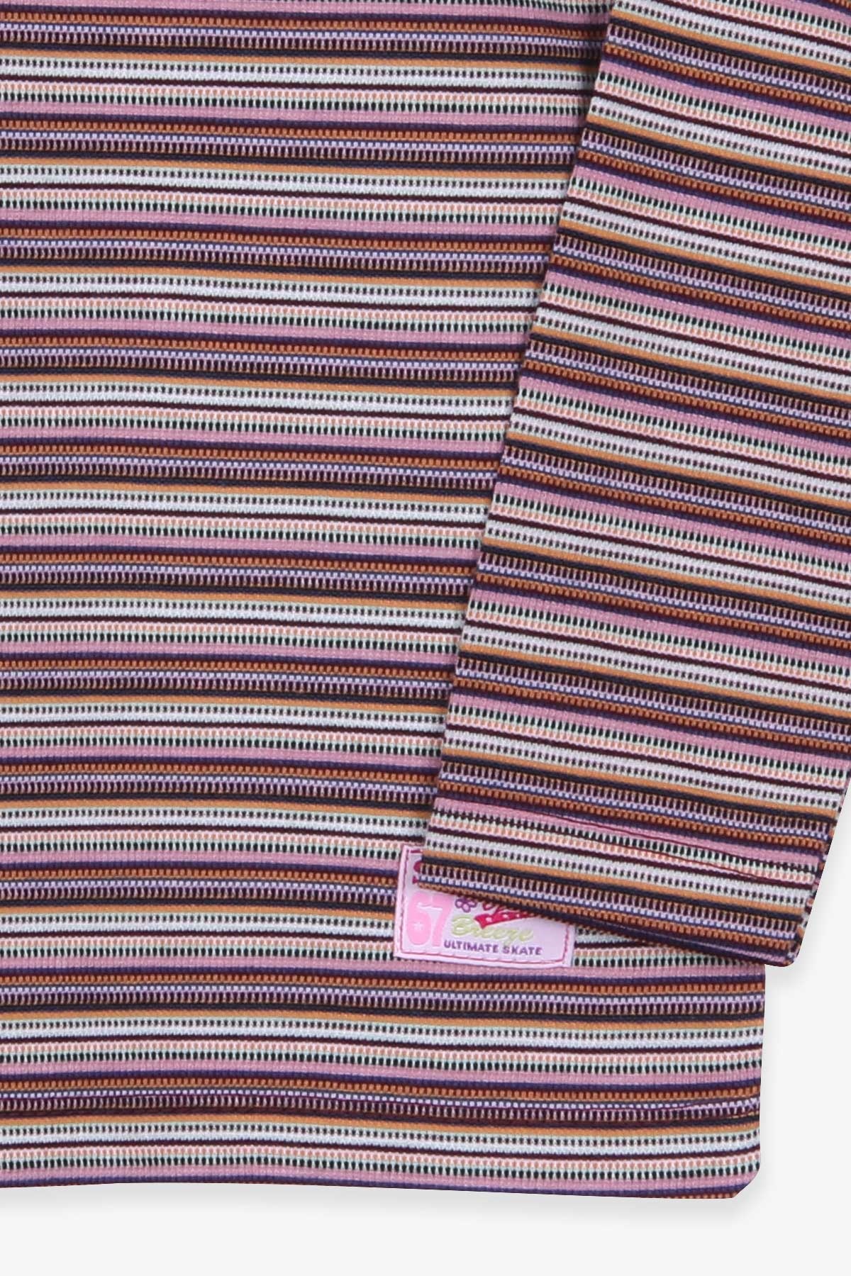 Breeze Kız Bebek Uzun Kollu Tişört Patlı Çizgili Karışık Renk (9 Ay-3 Yaş)