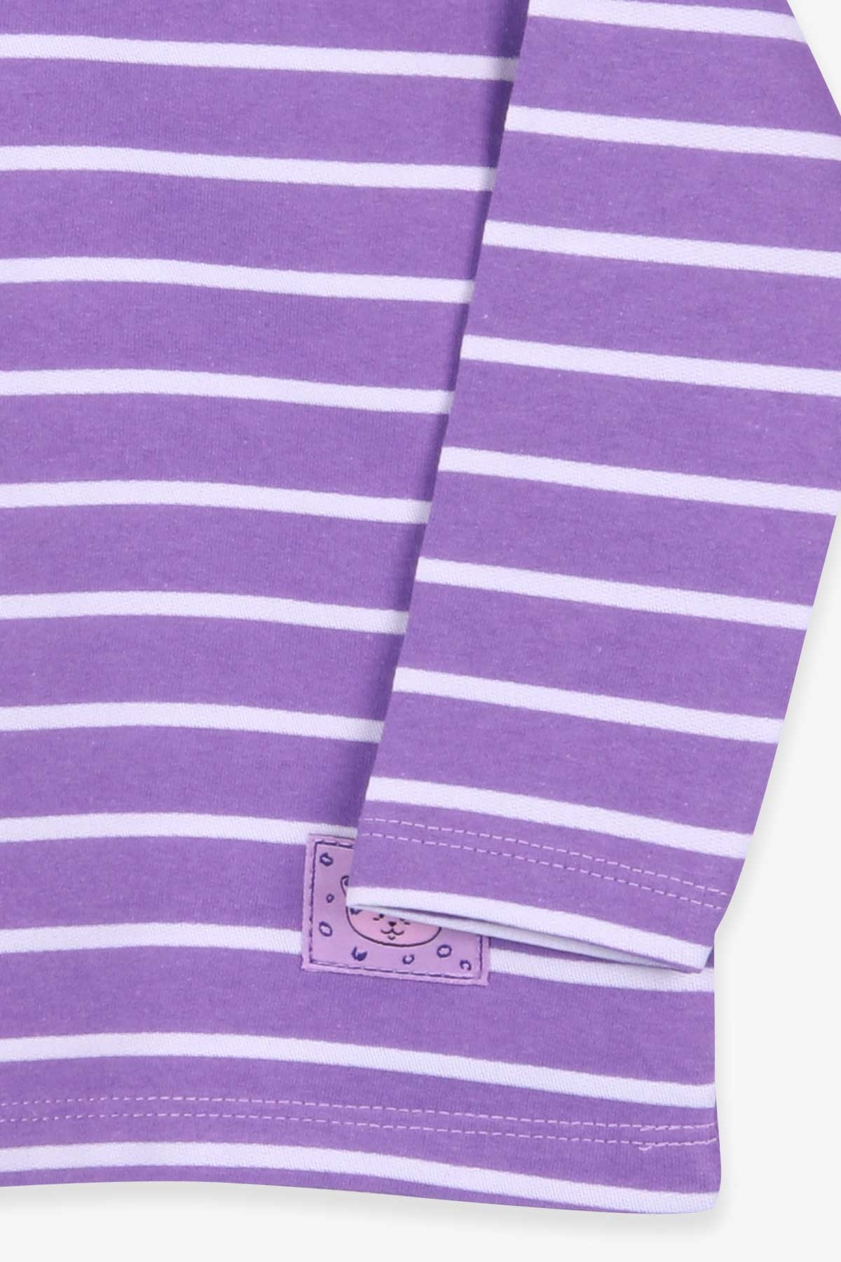 Breeze Kız Bebek Uzun Kollu Tişört Patlı Çizgili Lila (9 Ay-3 Yaş)