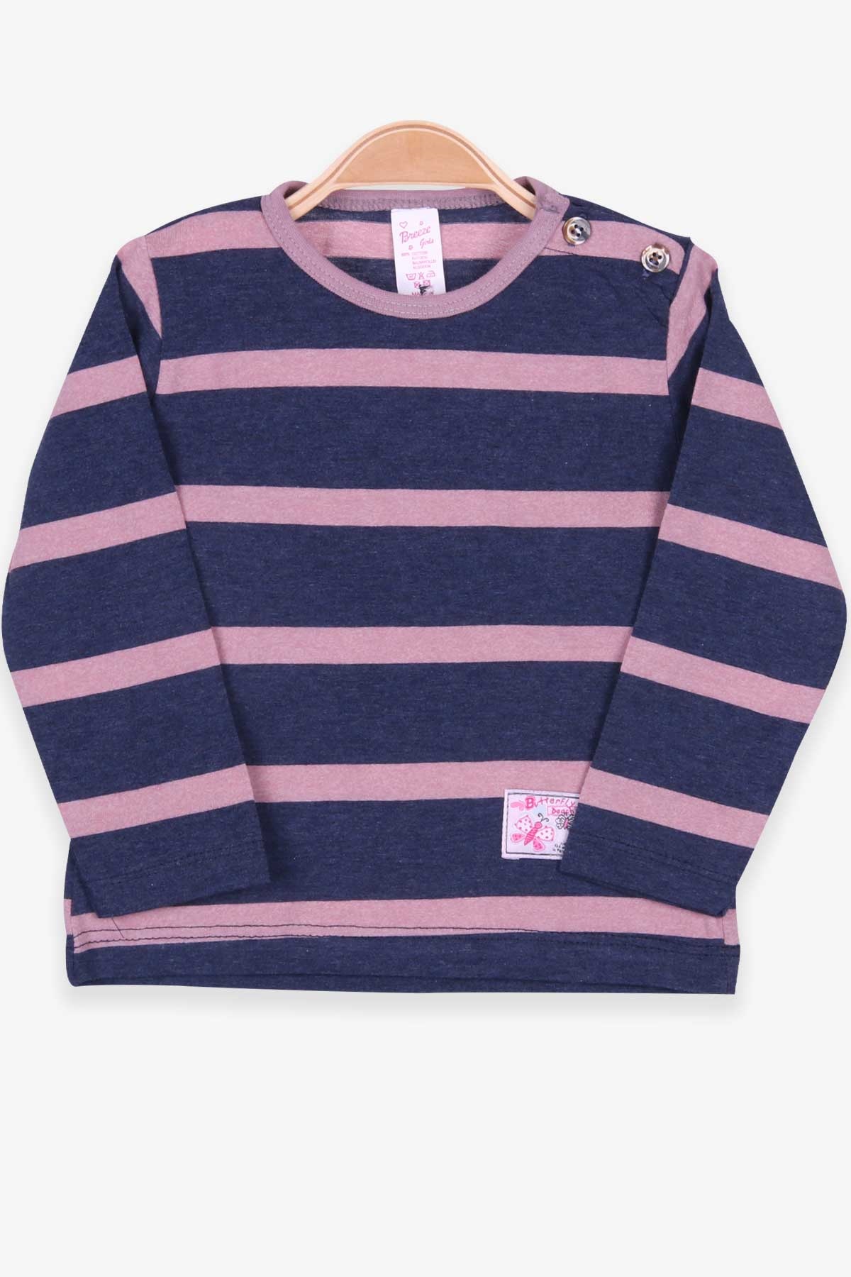 Breeze Kız Bebek Uzun Kollu Tişört Patlı Çizgili Karışık Renk (9 Ay-3 Yaş)