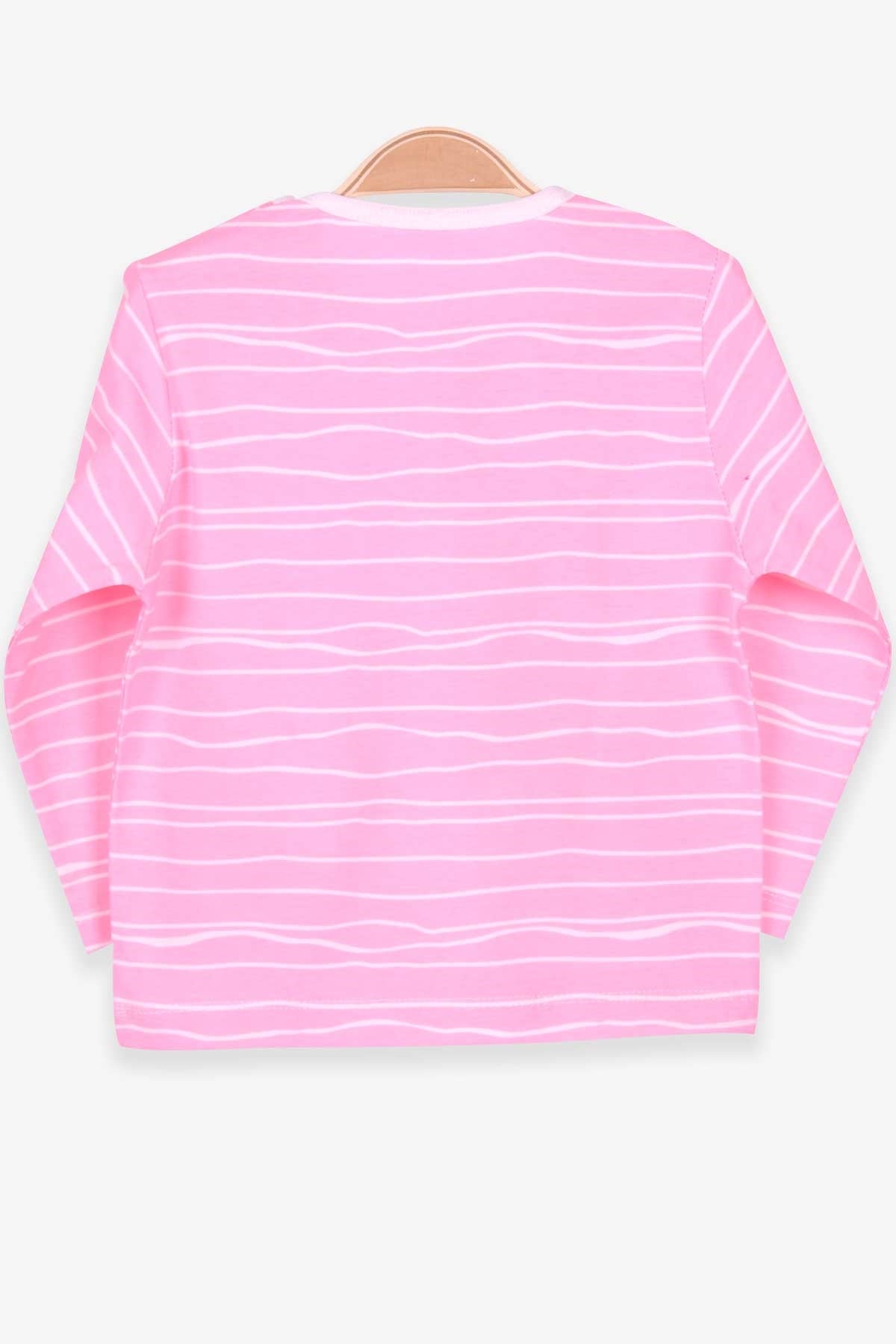 Breeze Kız Bebek Uzun Kollu Tişört Patlı Çizgili Neon Pembe (9 Ay-3 Yaş)