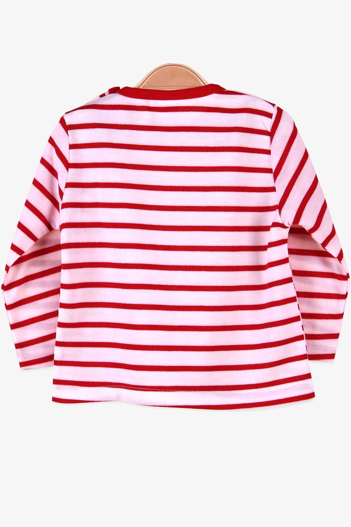 Breeze Kız Bebek Uzun Kollu Tişört Patlı Çizgili Kırmızı (9 Ay-1.5 Yaş)