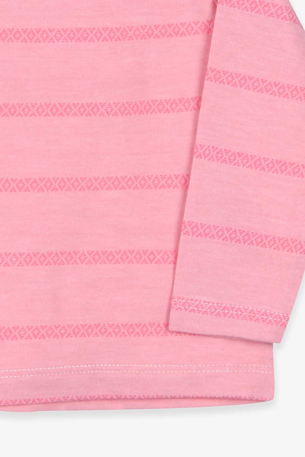 Breeze Kız Bebek Uzun Kollu Tişört Patlı Çizgili Somon (9 Ay-3 Yaş)