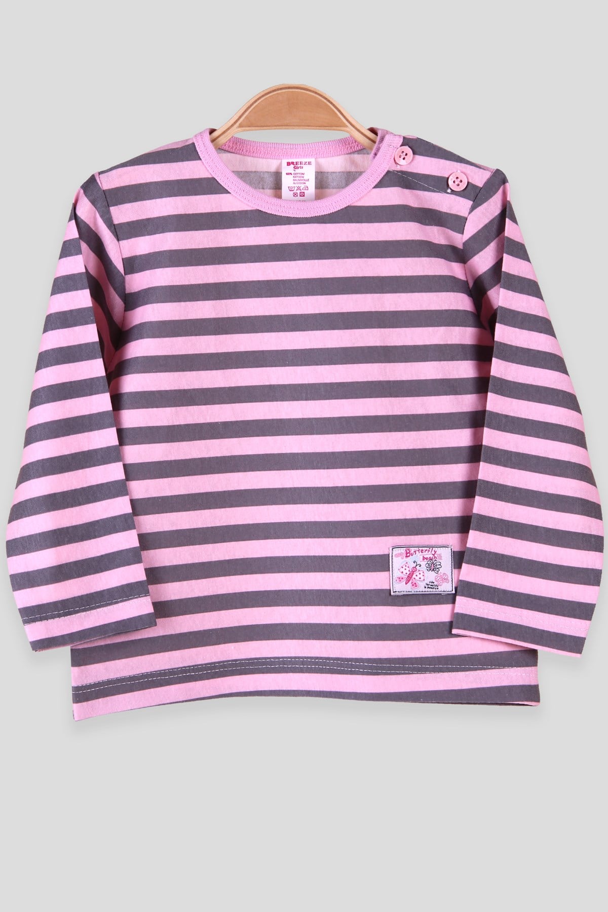 Breeze Kız Bebek Uzun Kollu Tişört Patlı Pembe (9 Ay-3 Yaş)