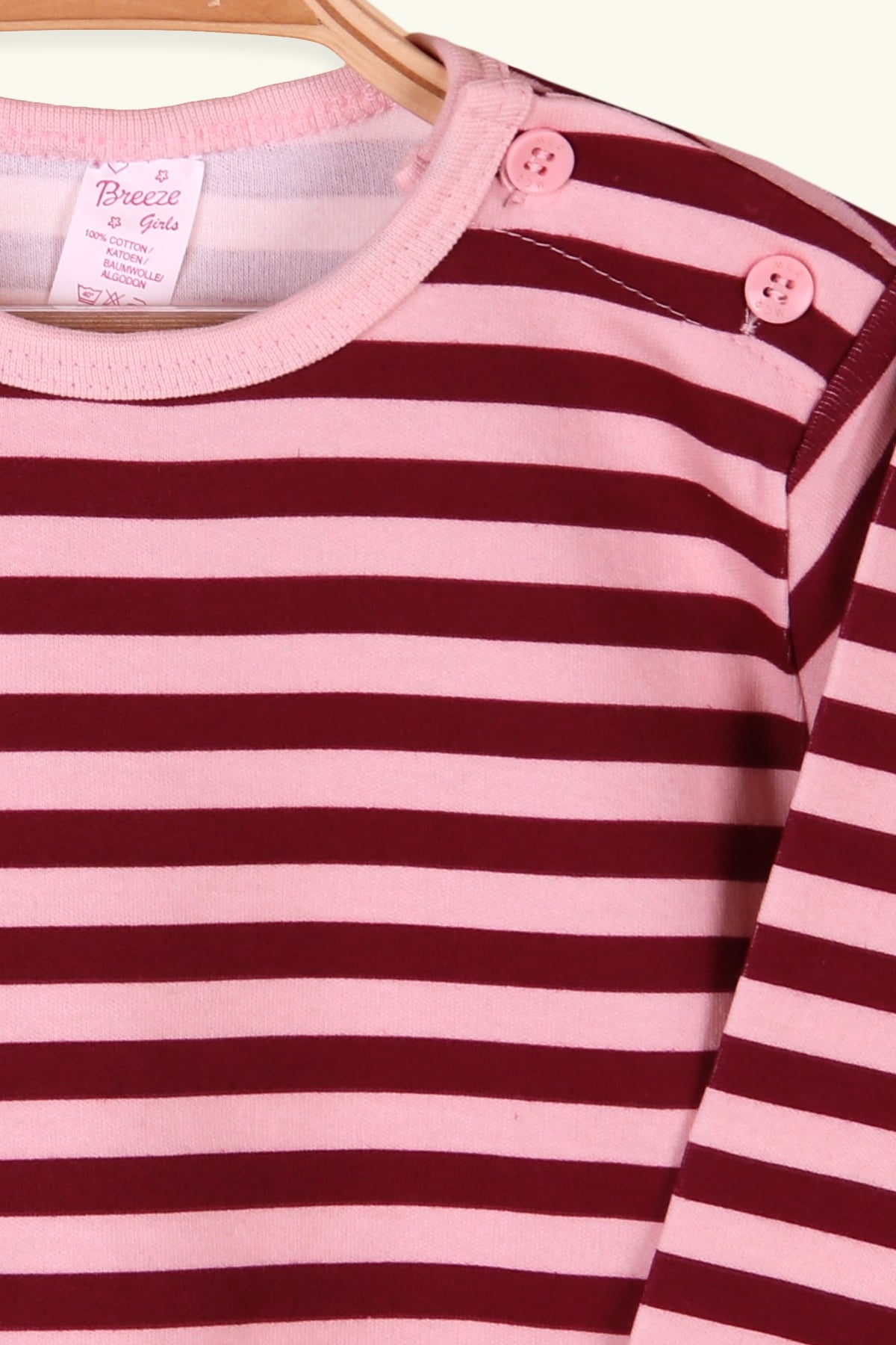 Breeze Kız Bebek Uzun Kollu Tişört Patlı Pembe (9 Ay)