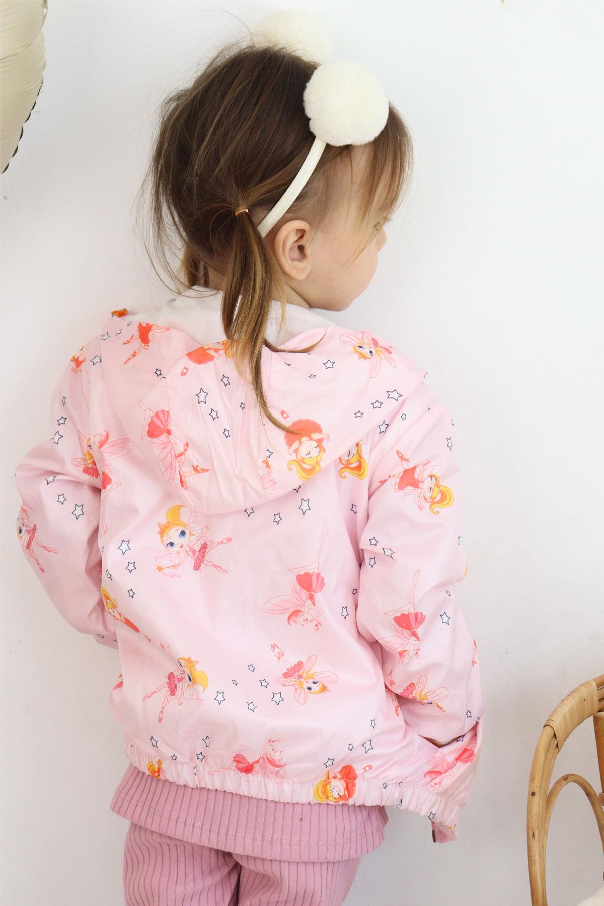 Breeze Kız Bebek Yağmurluk Sevimli Periler Desenli Pembe (1-2 Yaş)