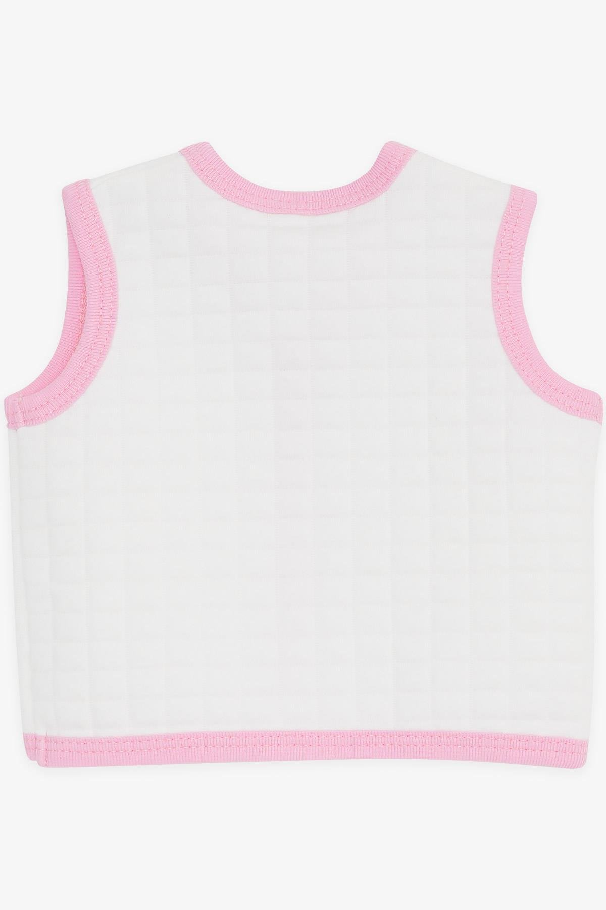 Breeze Kız Bebek Yelek Düğmeli Beyaz (0-9 Ay)