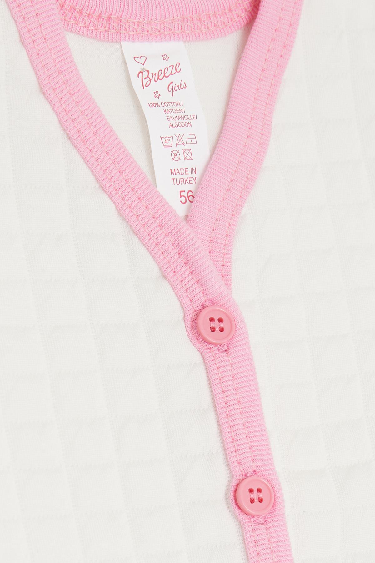 Breeze Kız Bebek Yelek Düğmeli Beyaz (0-9 Ay)