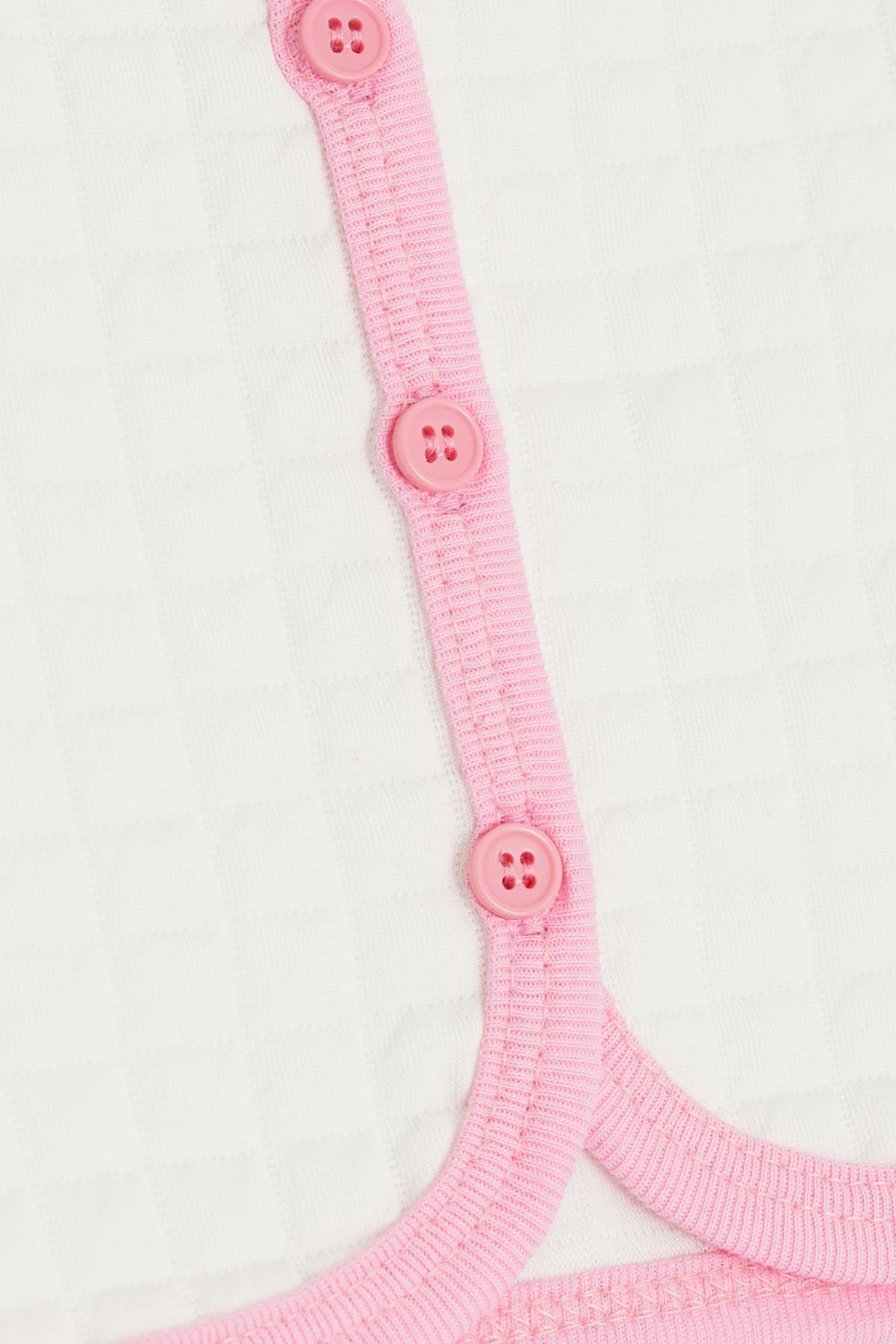 Breeze Kız Bebek Yelek Düğmeli Beyaz (0-9 Ay)