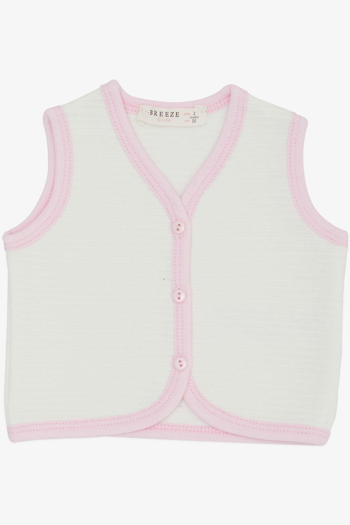 Breeze Kız Bebek Yelek Düğmeli Ekru (0-9 Ay)