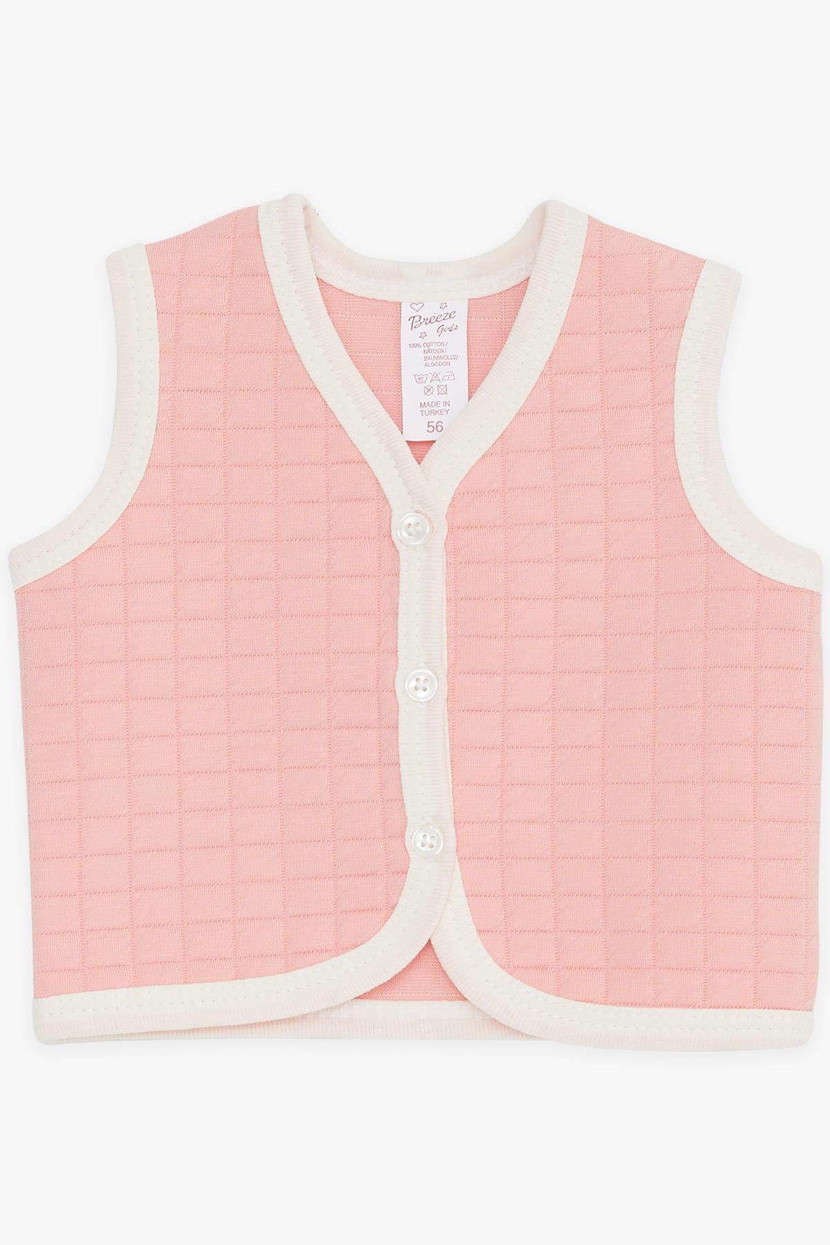 Breeze Kız Bebek Yelek Düğmeli Somon (0-9 Ay)