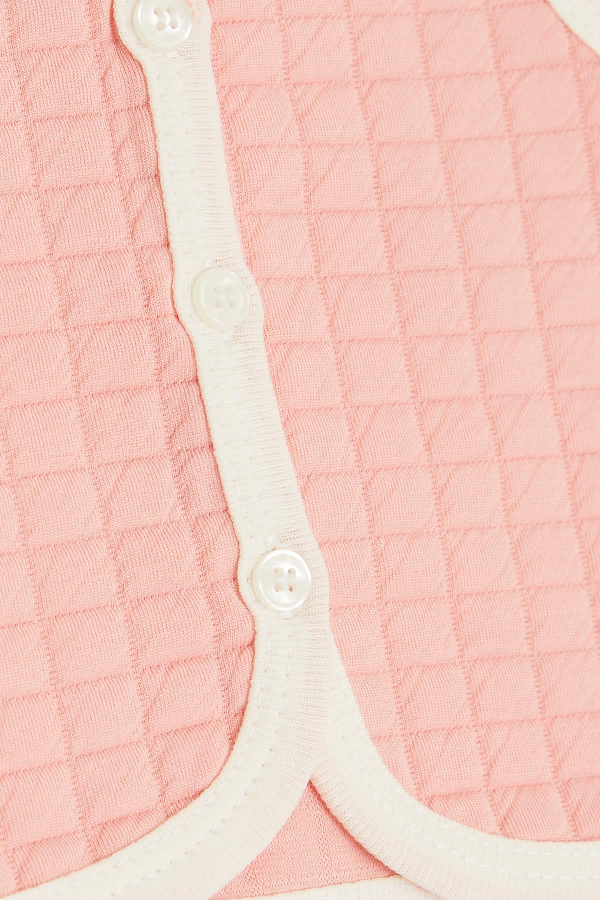 Breeze Kız Bebek Yelek Düğmeli Somon (0-9 Ay)