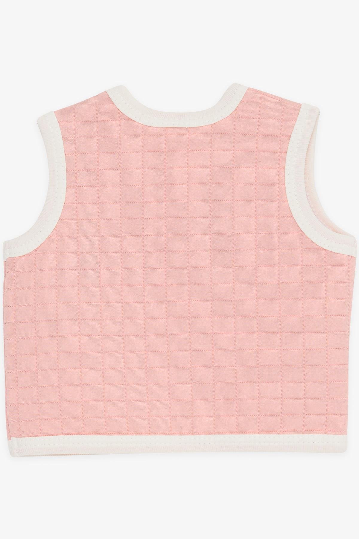 Breeze Kız Bebek Yelek Düğmeli Somon (0-9 Ay)