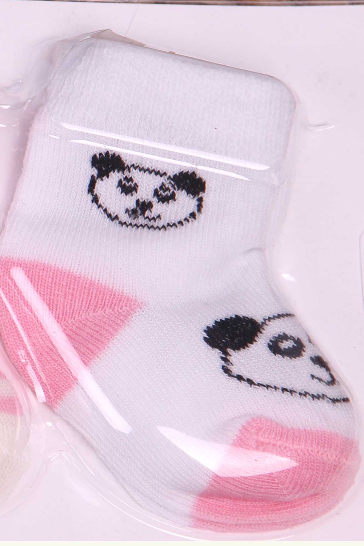 Breeze Kız Bebek Yenidoğan Çorap 3 lü Desenli Karışık Renk