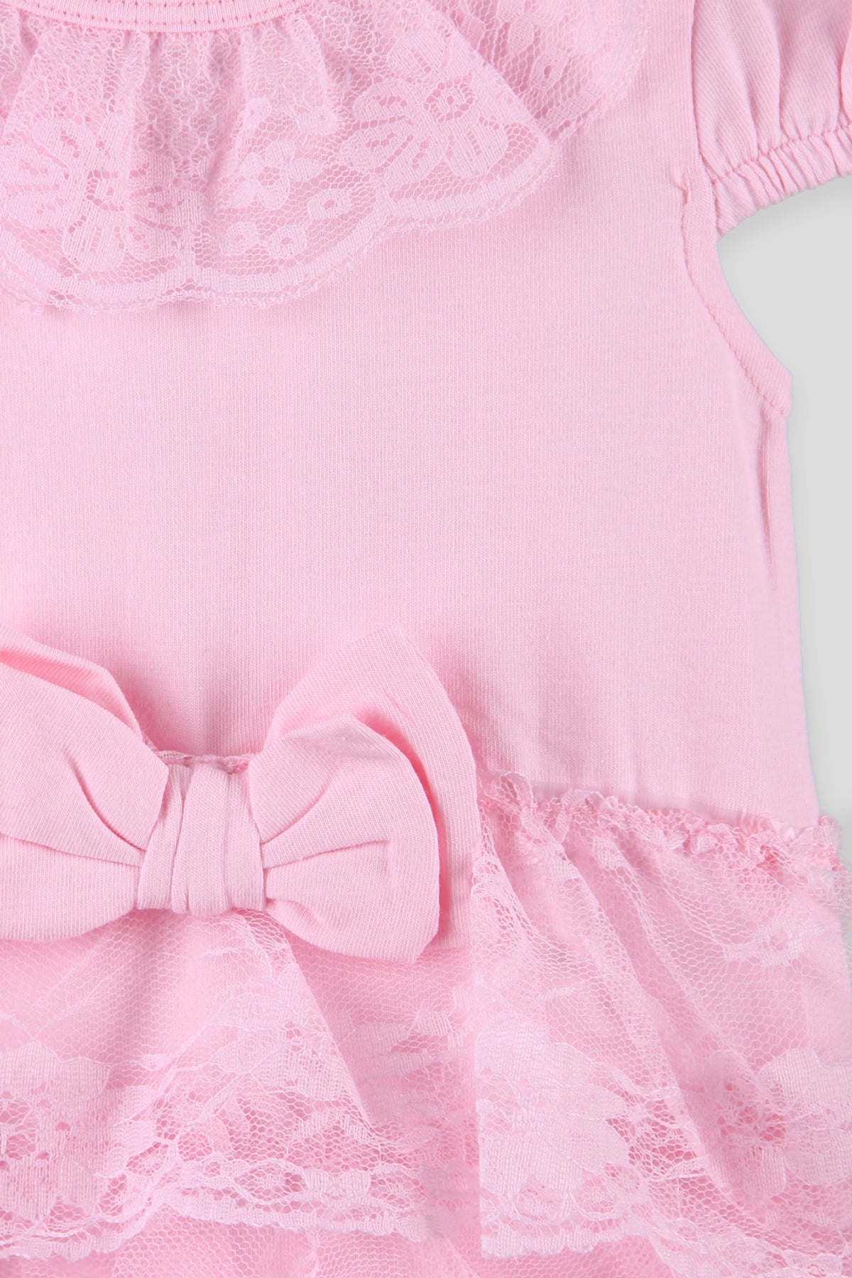 Breeze Kız Bebek Zıbın Dantelli Fiyonklu Pembe (6 Ay-2 Yaş)