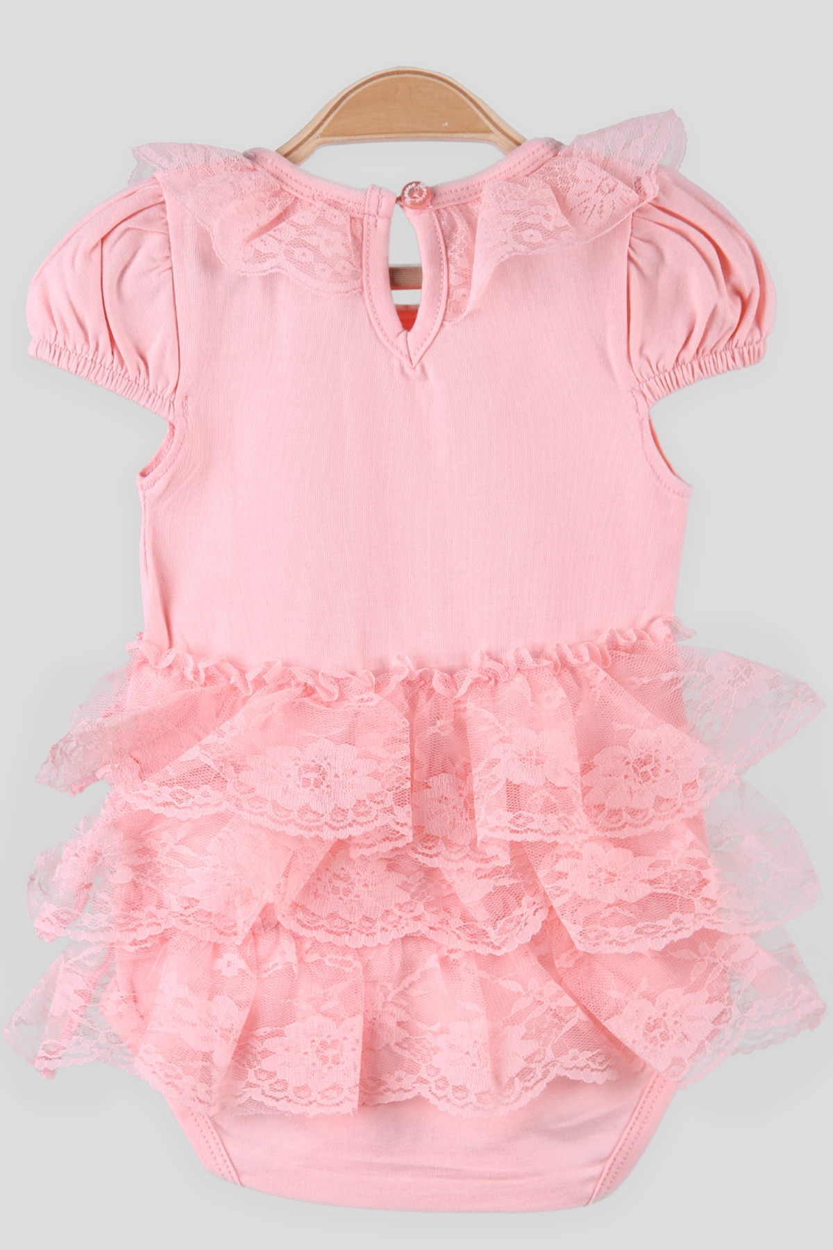 Breeze Kız Bebek Zıbın Dantelli Fiyonklu Somon (6 Ay-2 Yaş)