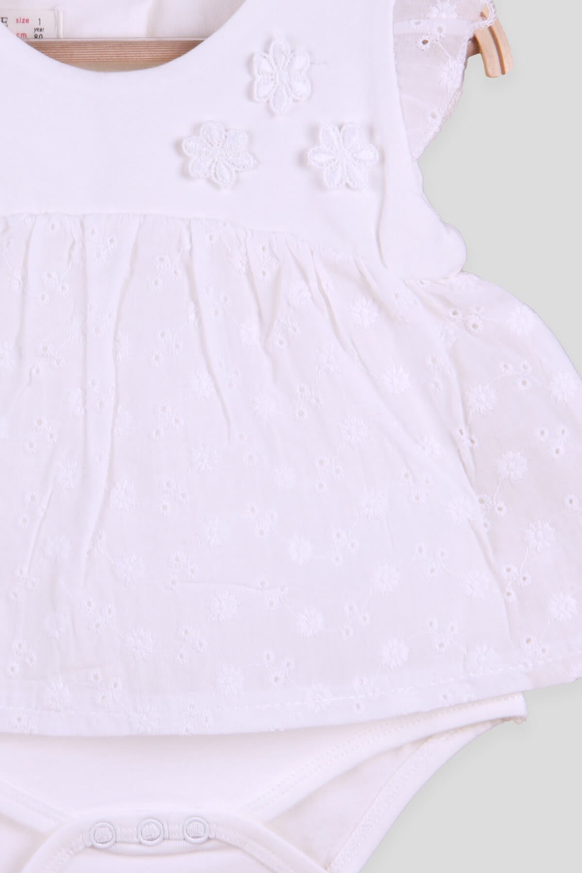 Breeze Kız Bebek Zıbın Elbise Dantelli Ekru (4 Ay-1.5 Yaş)