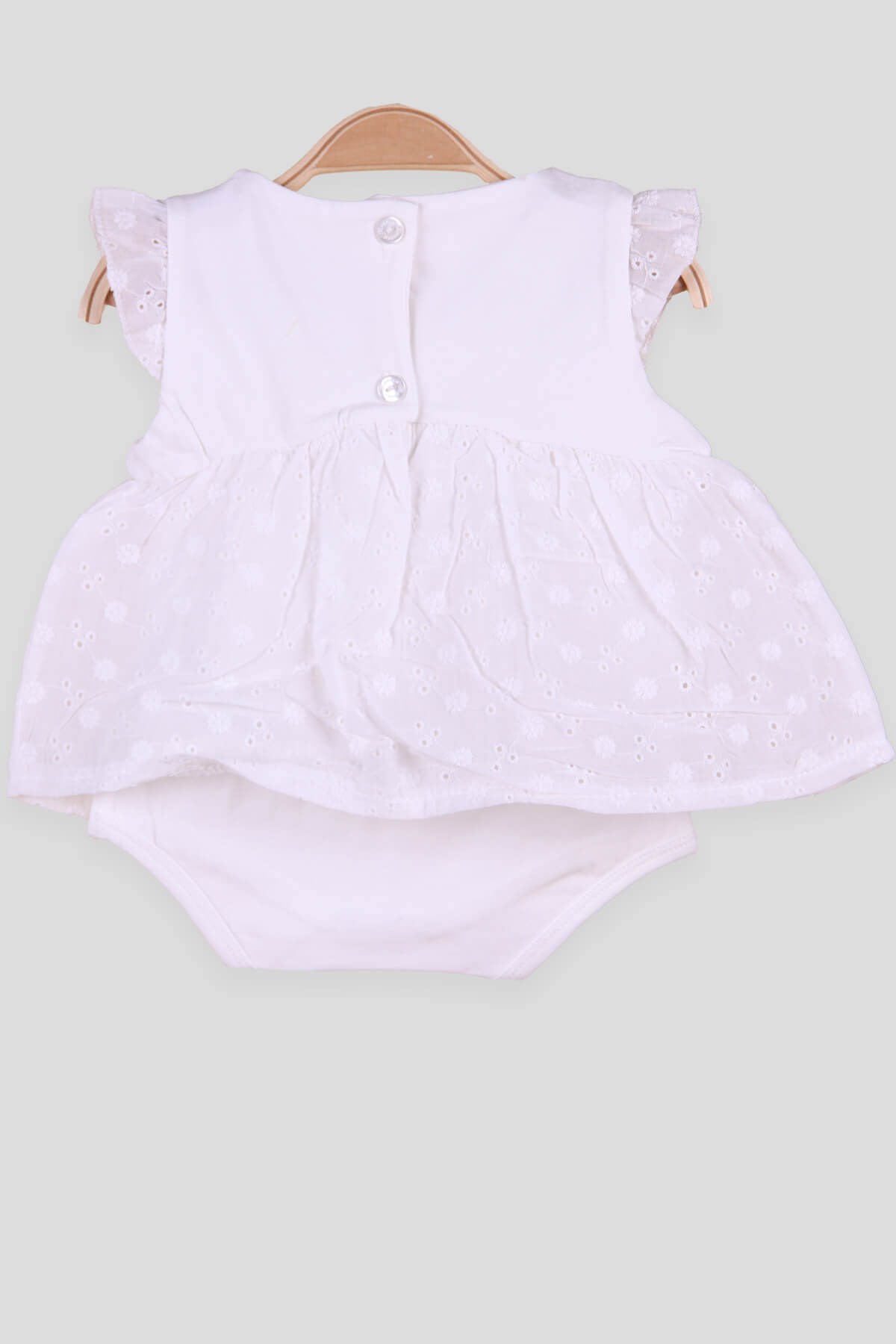 Breeze Kız Bebek Zıbın Elbise Dantelli Ekru (4 Ay-1.5 Yaş)