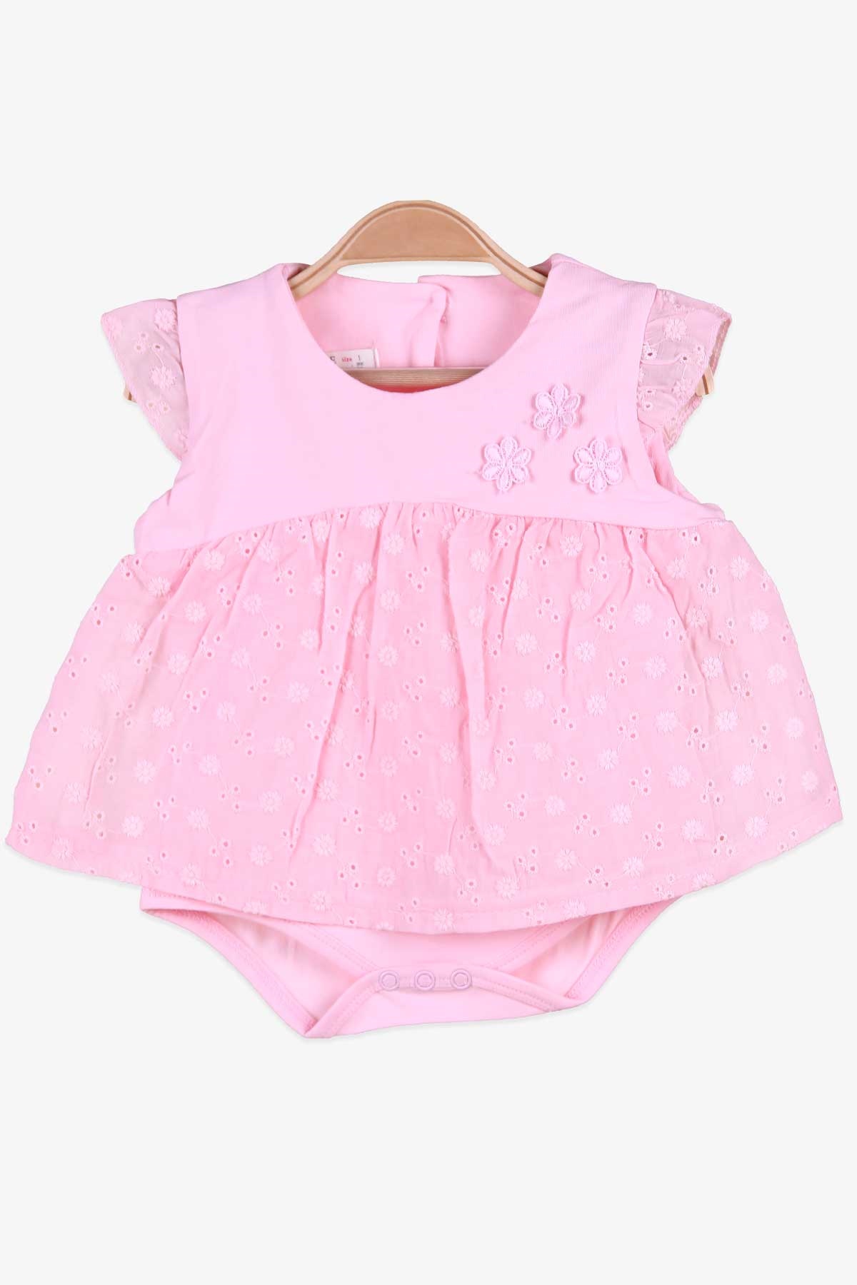 Breeze Kız Bebek Zıbın Elbise Dantelli Pembe (4 Ay-1.5 Yaş)