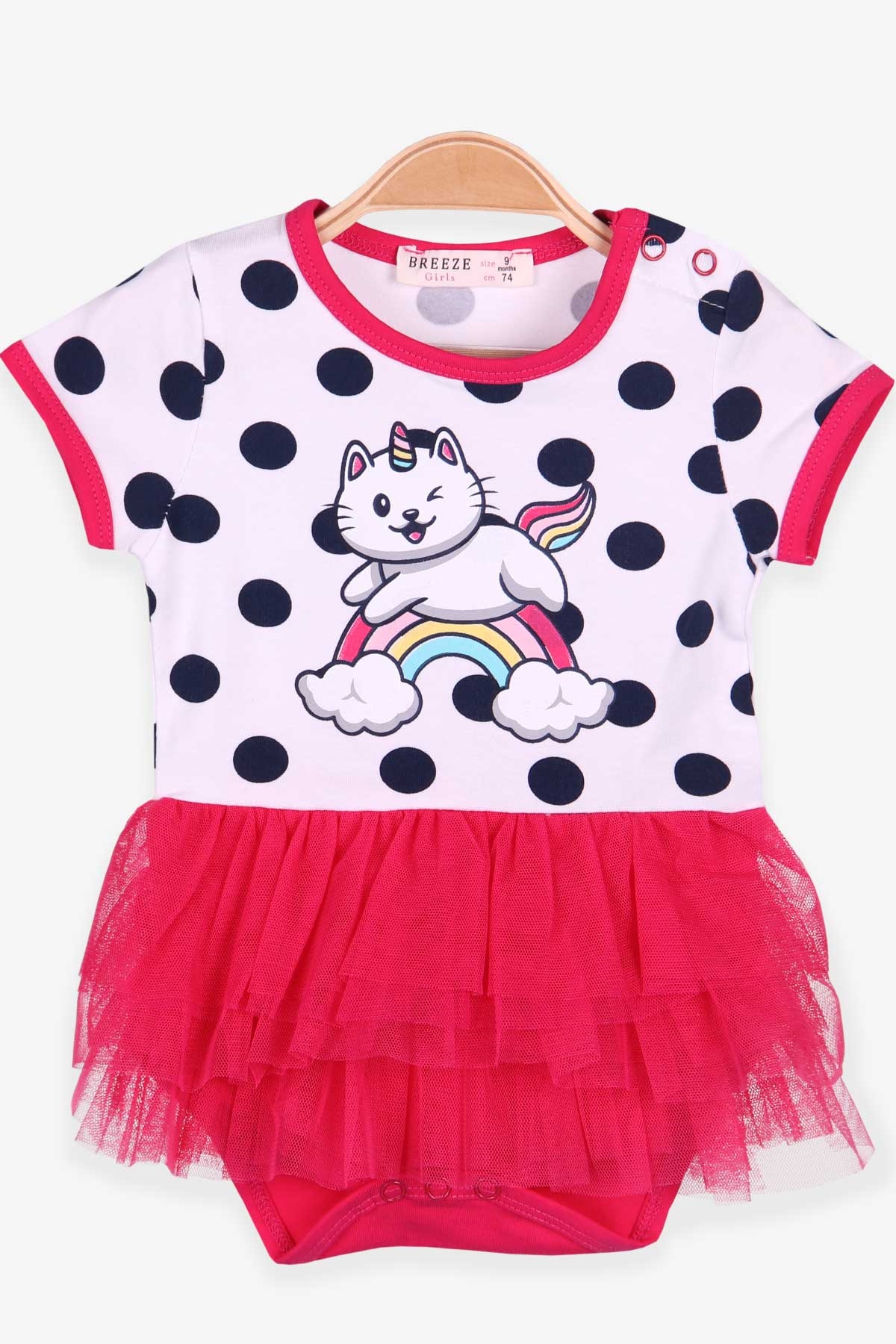 Breeze Kız Bebek Zıbın Elbise Kedicorn Beyaz (6 Ay-2 Yaş)