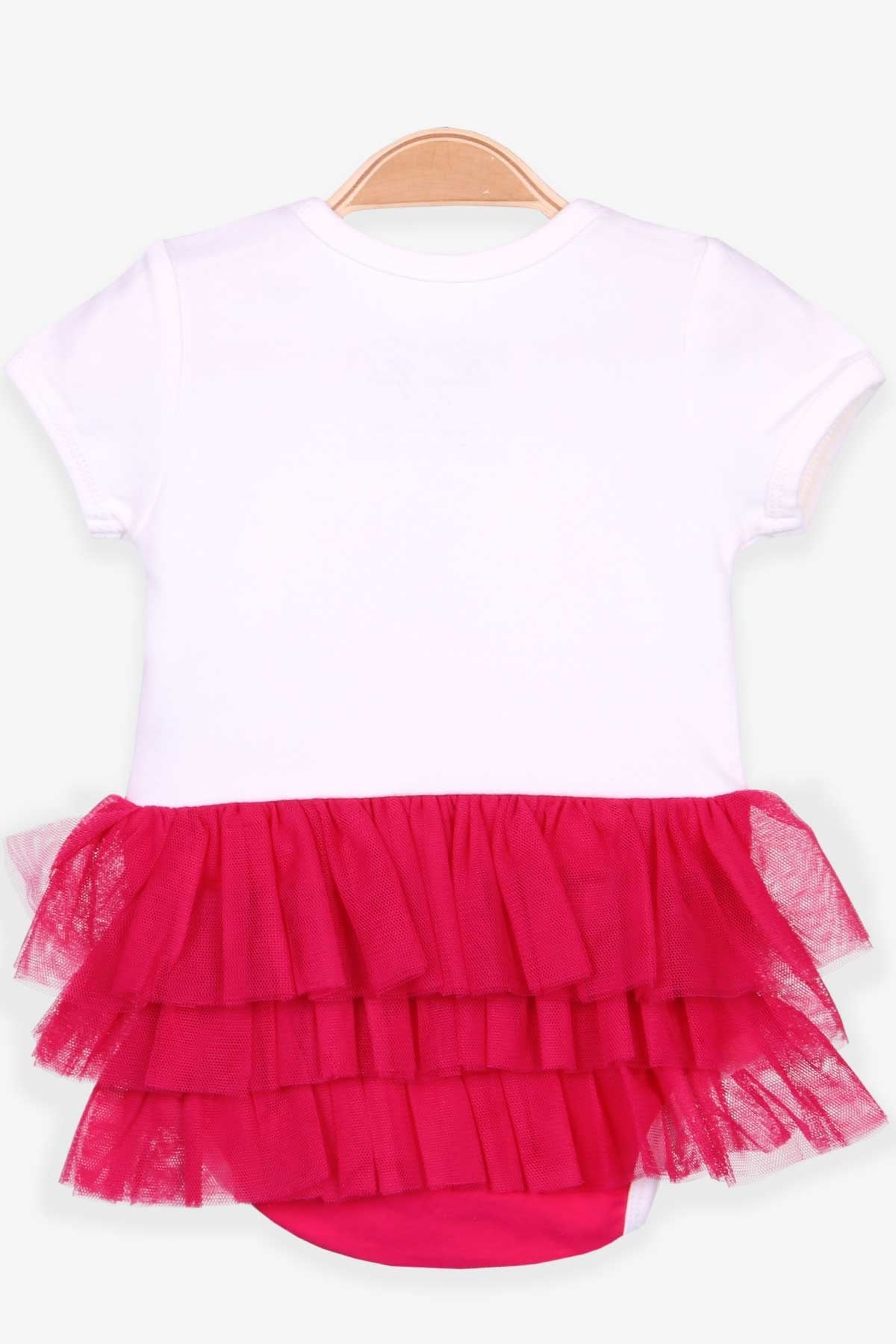Breeze Kız Bebek Zıbın Elbise Prenses Baskılı Ekru (6 Ay-2 Yaş)
