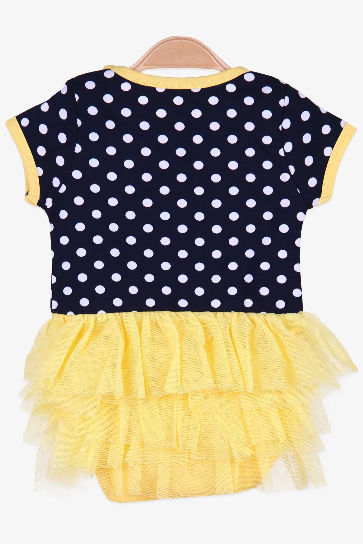 Breeze Kız Bebek Zıbın Elbise Puantiyeli Tüllü Sarı (4 Ay-2 Yaş)