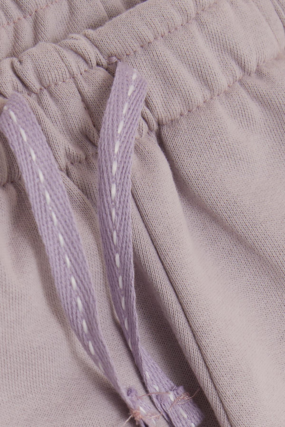 Breeze Kız Çocuk Alt Bağcık Aksesuarlı Beli Lastikli Cepli Açık Lila (1-4 Yaş)