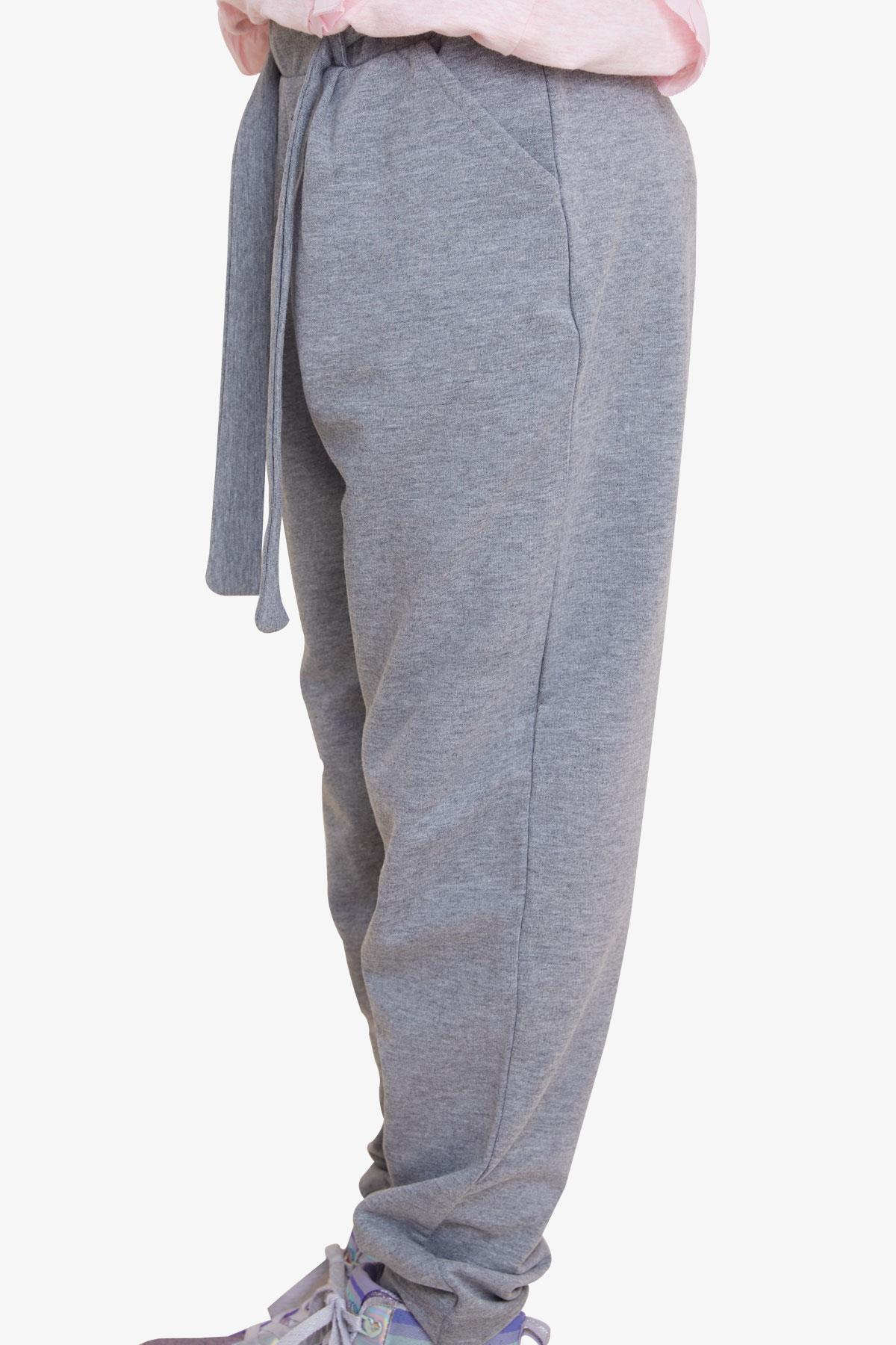 Breeze Kız Çocuk Alt Beli Kuşaklı Cepli Koyu Gri Melanj (6-10 Yaş)