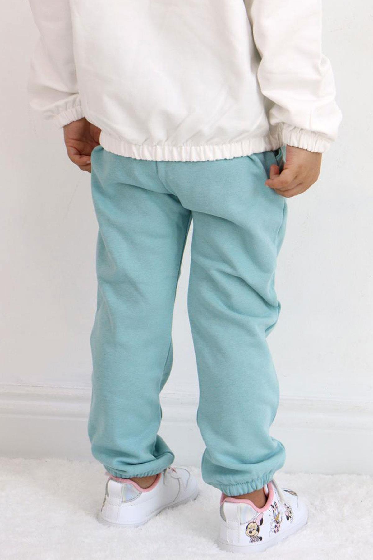 Breeze Kız Çocuk Alt Beli Paçası Lastikli Cepli Su Yeşili (1-3 Yaş)