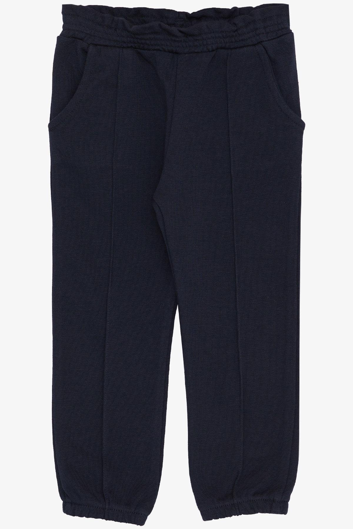 Breeze Kız Çocuk Alt Beli Paçası Lastikli Cepli Lacivert (1-4 Yaş)