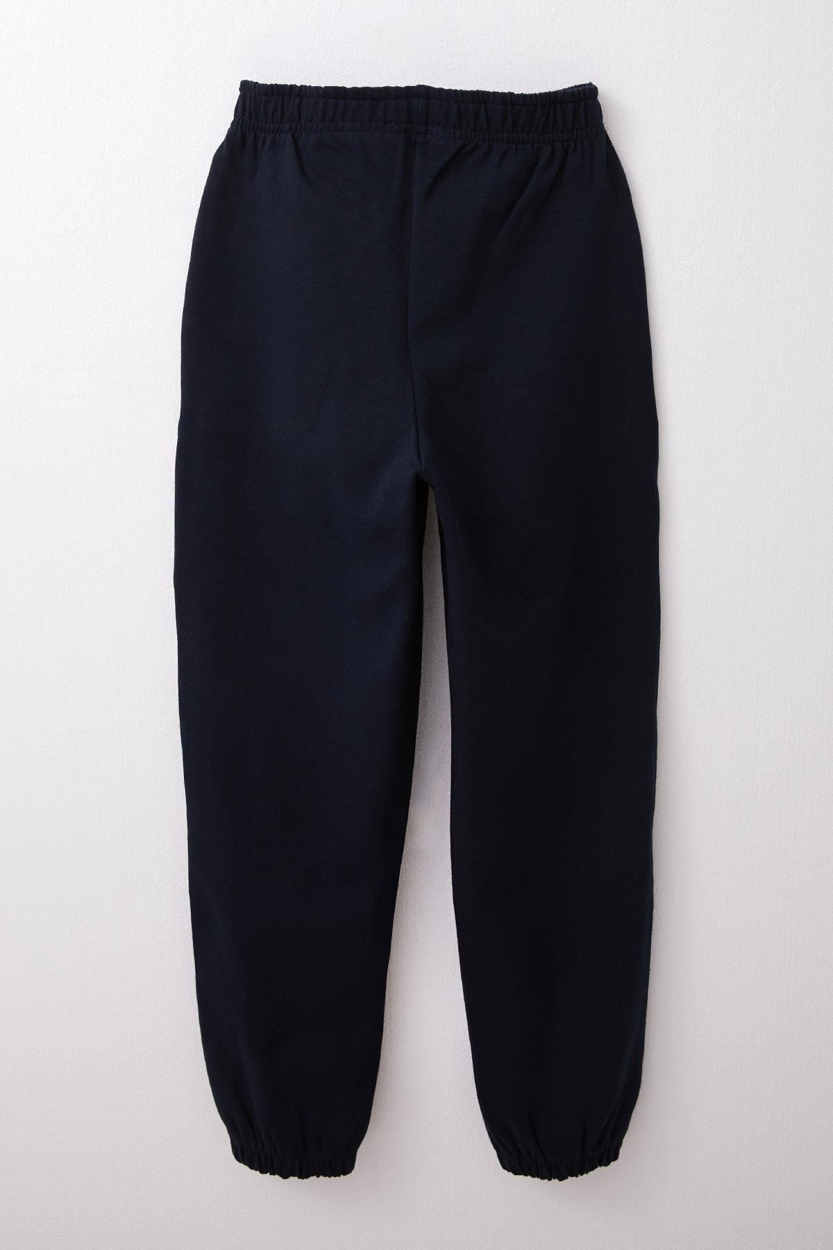 Breeze Kız Çocuk Alt Beli Paçası Lastikli Basic Lacivert (4-8 Yaş)
