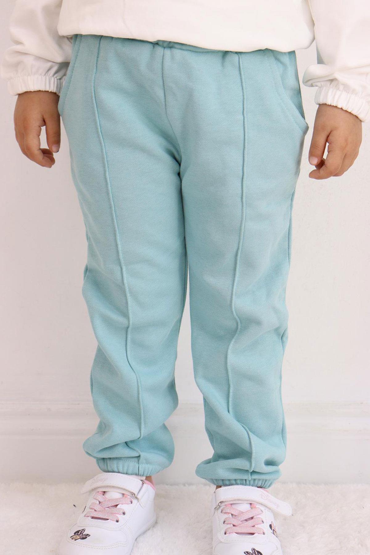 Breeze Kız Çocuk Alt Beli Paçası Lastikli Cepli Su Yeşili (1-3 Yaş)