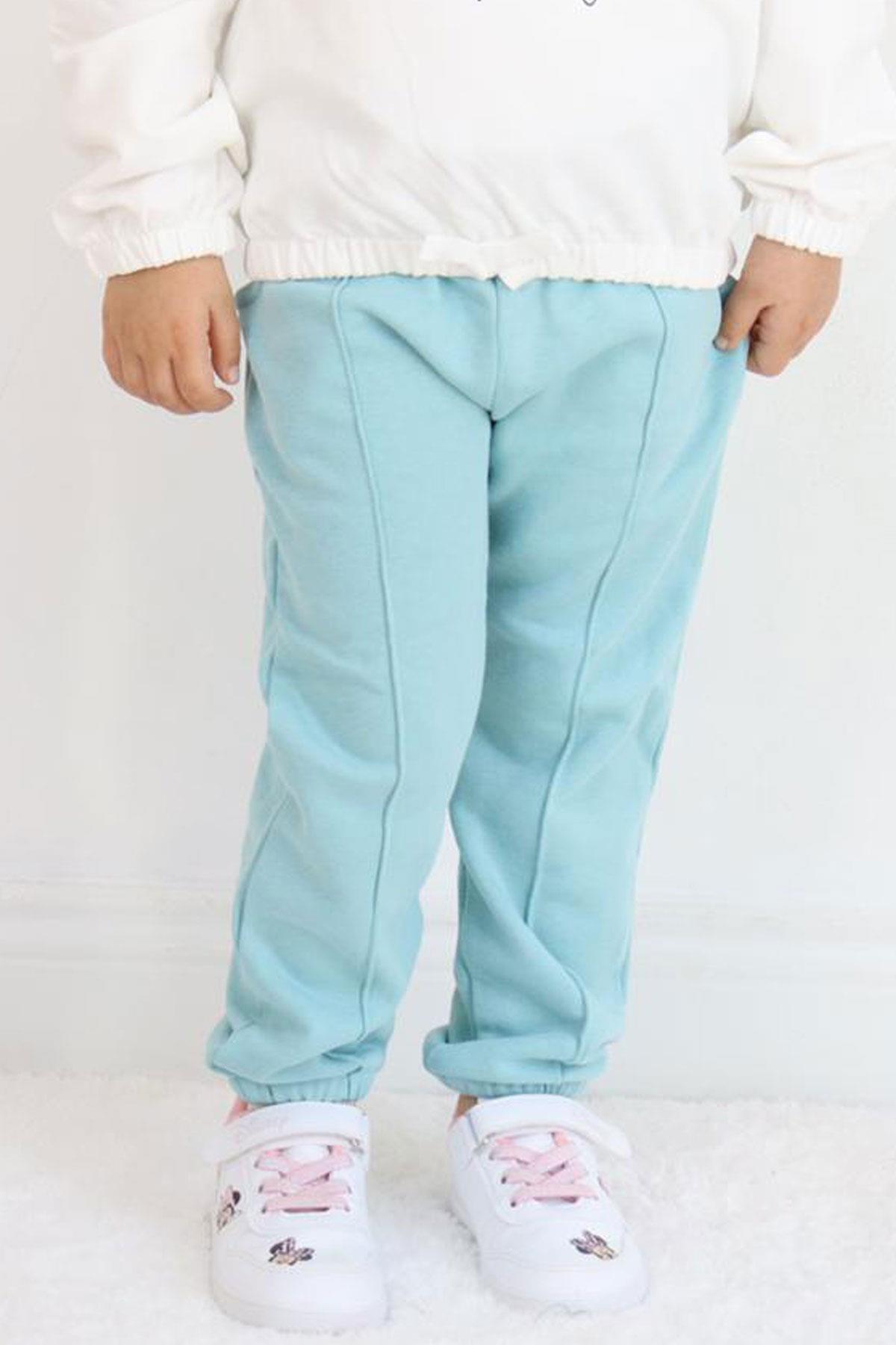 Breeze Kız Çocuk Alt Beli Paçası Lastikli Cepli Su Yeşili (1-3 Yaş)