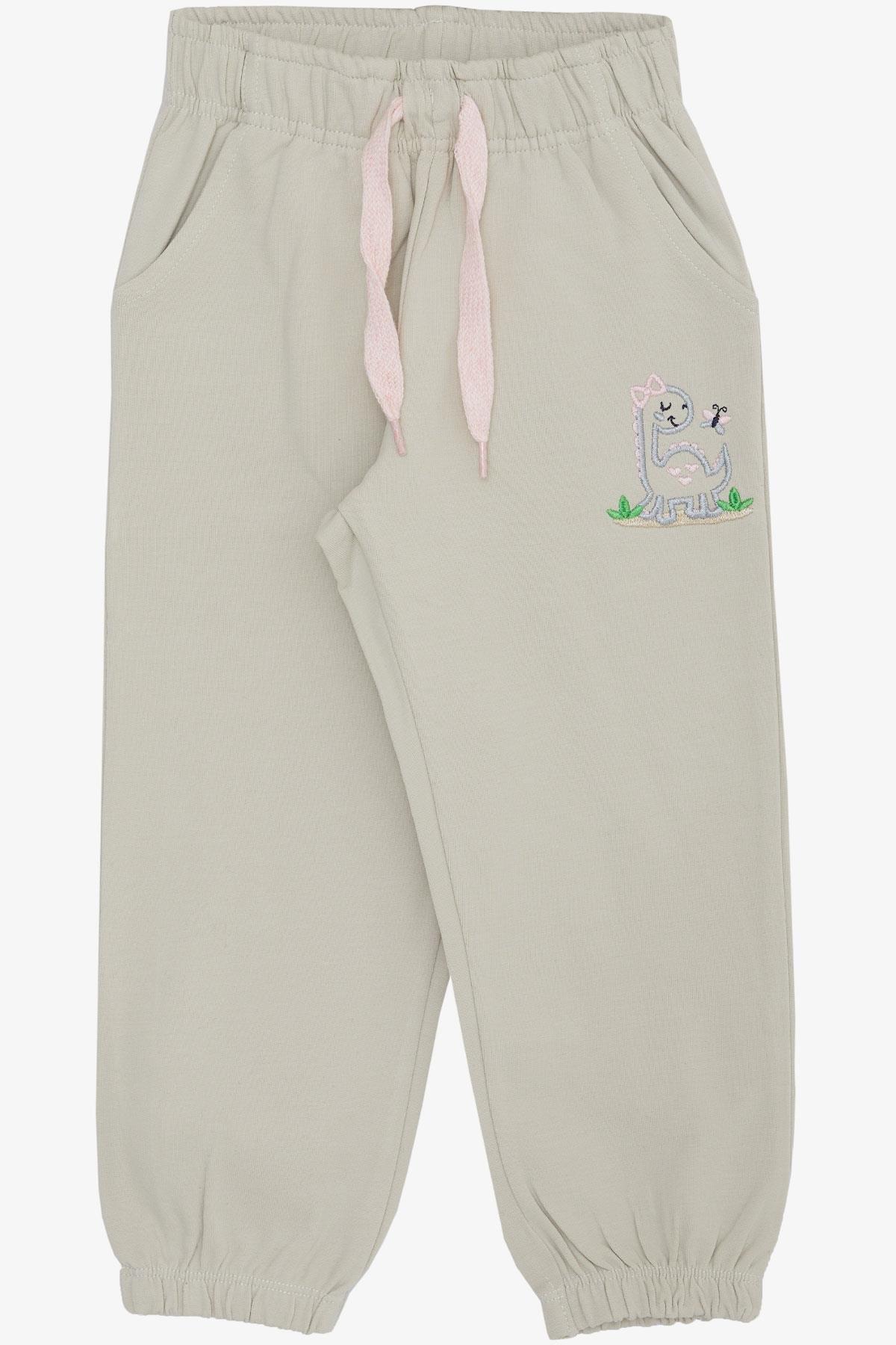 Breeze Kız Çocuk Alt Sevimli Dinozor & Kelebek Nakış Baskılı Taş (1-4 Yaş)