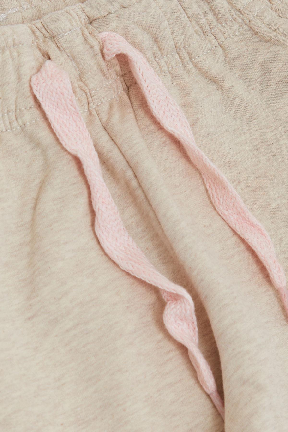 Breeze Kız Çocuk Alt Sevimli Dinozor & Kelebek Nakış Baskılı Bej Melanj (1-4 Yaş)