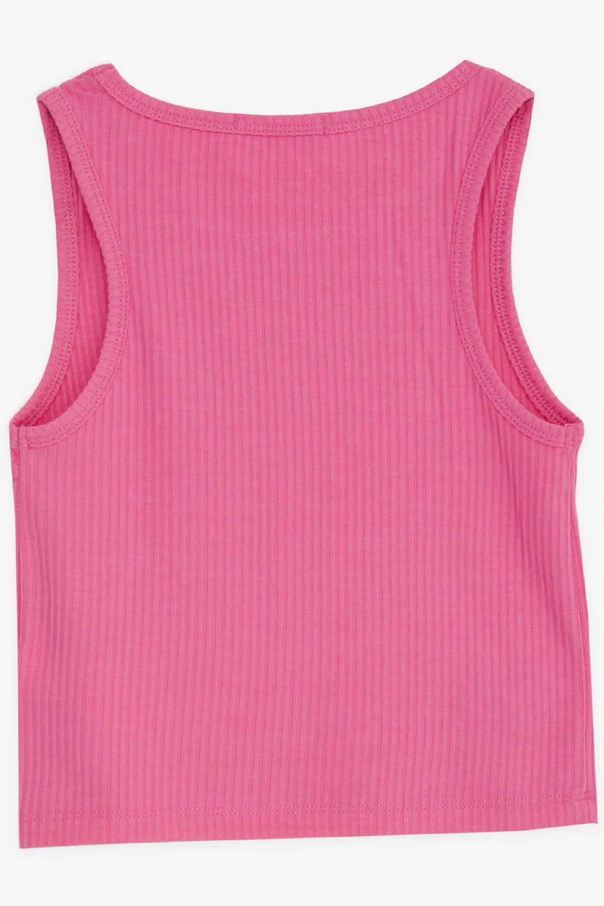 Breeze Kız Çocuk Askılı Tişört Armalı Taşlı Pembe (12-14 Yaş)