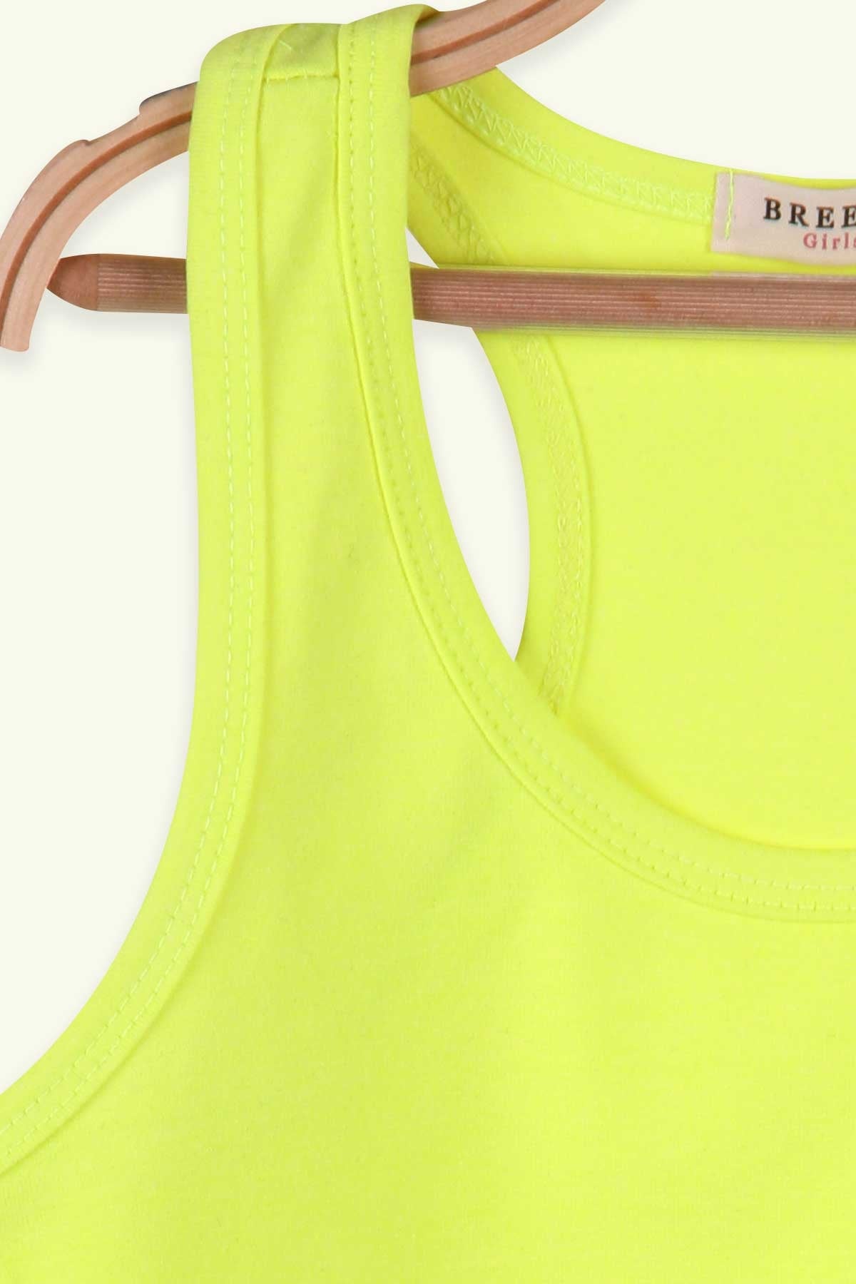 Breeze Kız Çocuk Askılı Tişört Basic Neon Yeşil (9 Yaş)