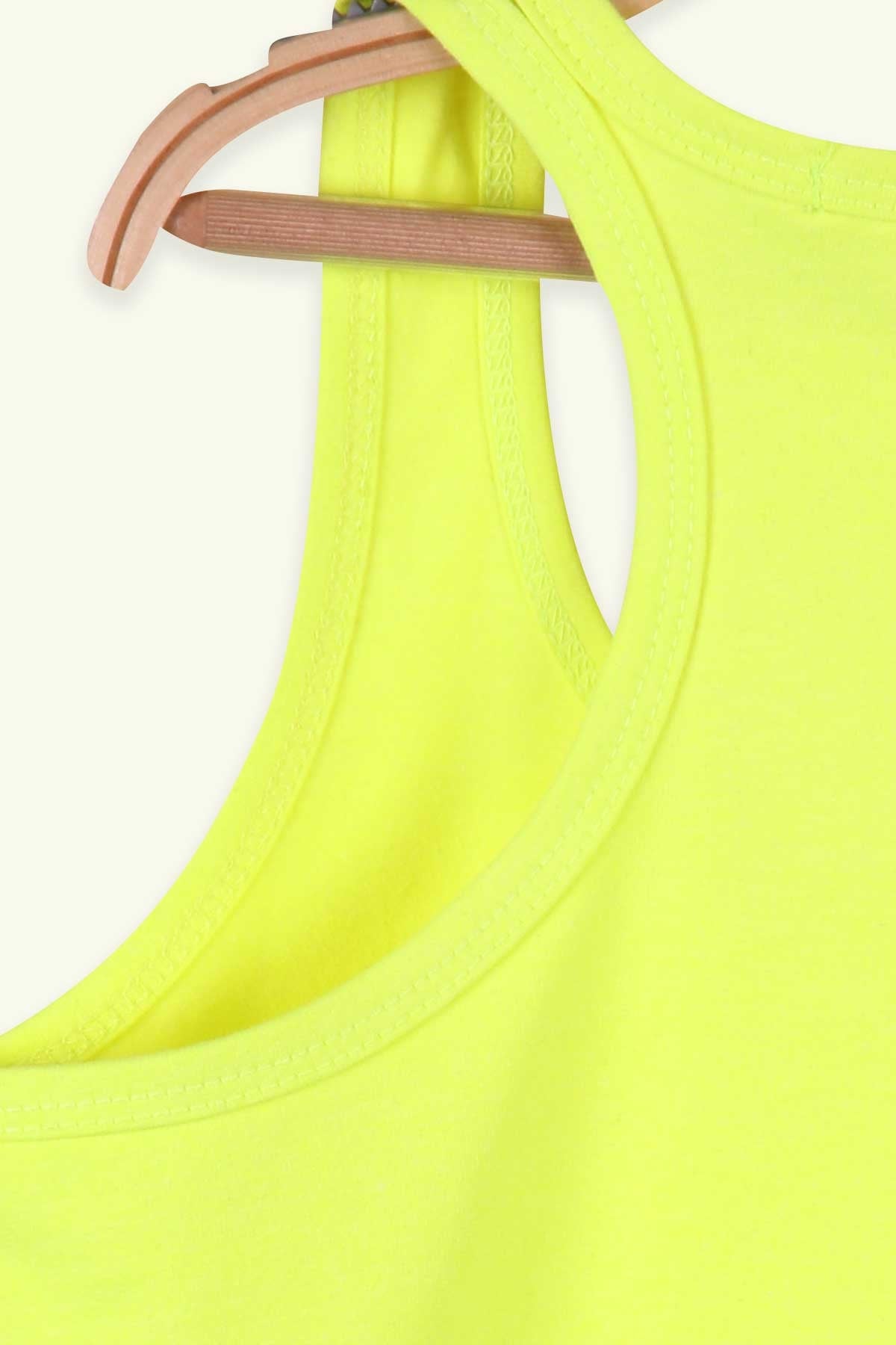Breeze Kız Çocuk Askılı Tişört Basic Neon Yeşil (9 Yaş)
