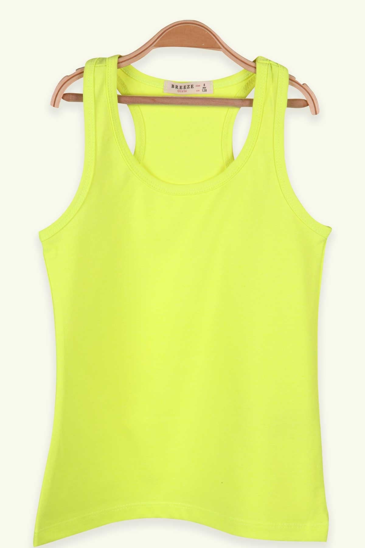 Breeze Kız Çocuk Askılı Tişört Basic Neon Yeşil (9 Yaş)