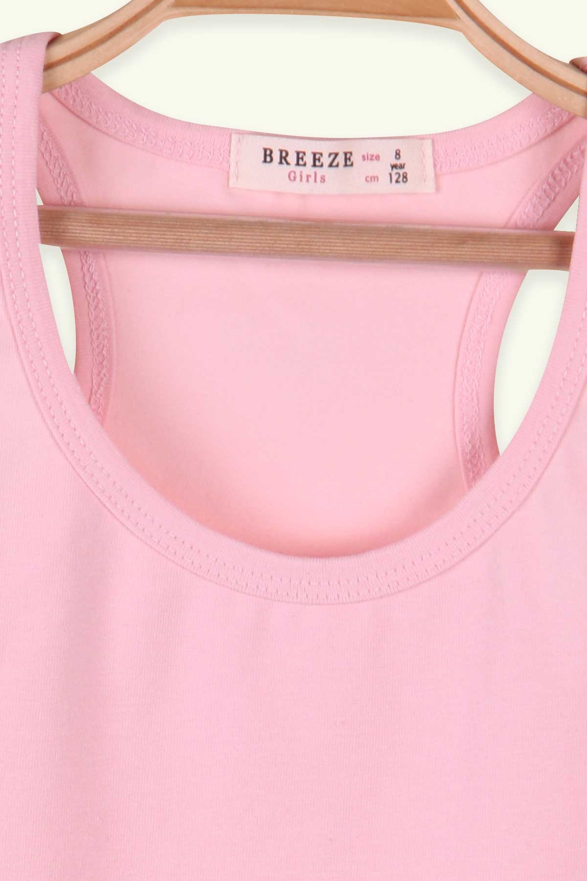 Breeze Kız Çocuk Askılı Tişört Basic Pudra (8-15 Yaş)