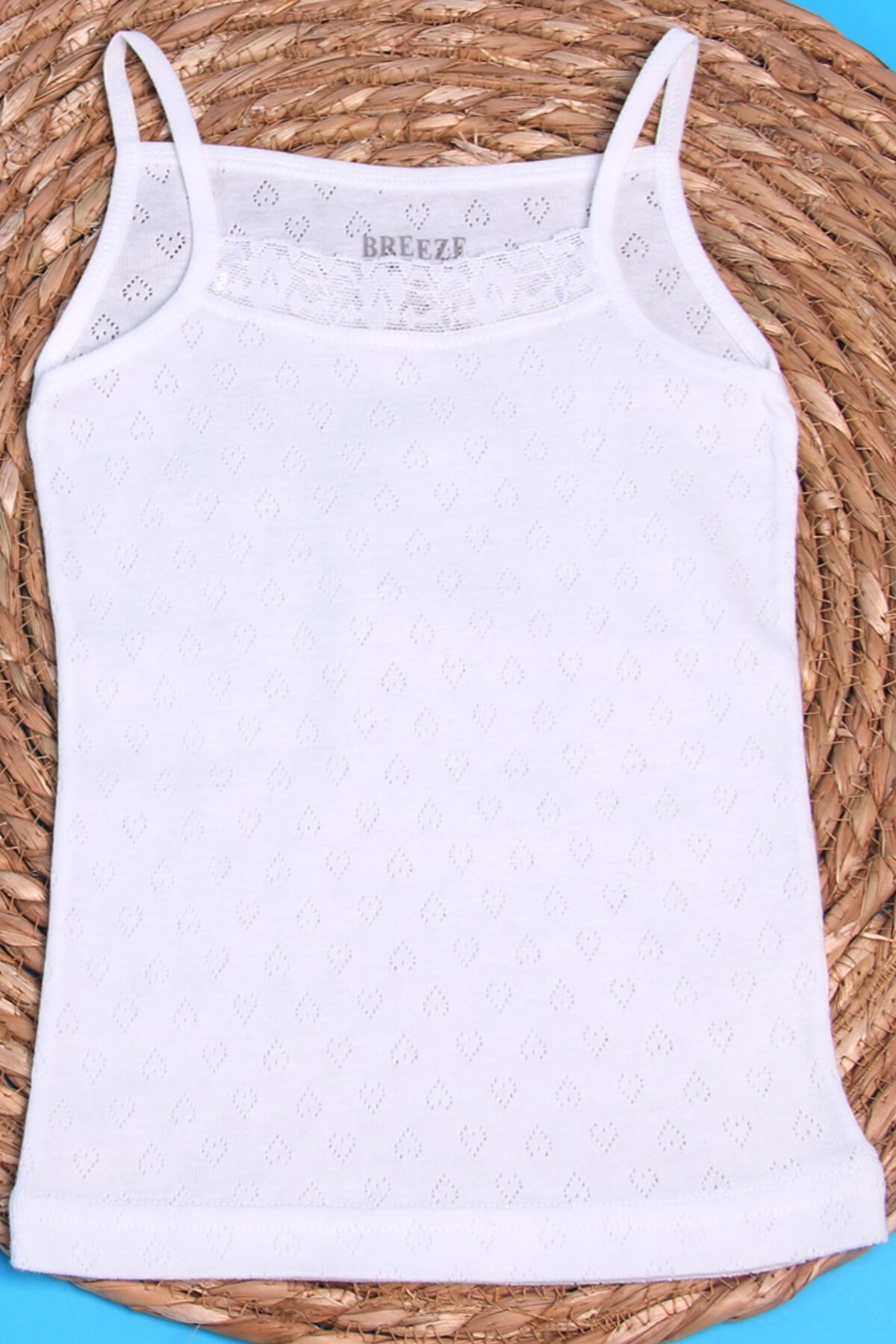 Breeze Kız Çocuk Atlet Delikli Kalpli Ekru (1-11 Yaş)