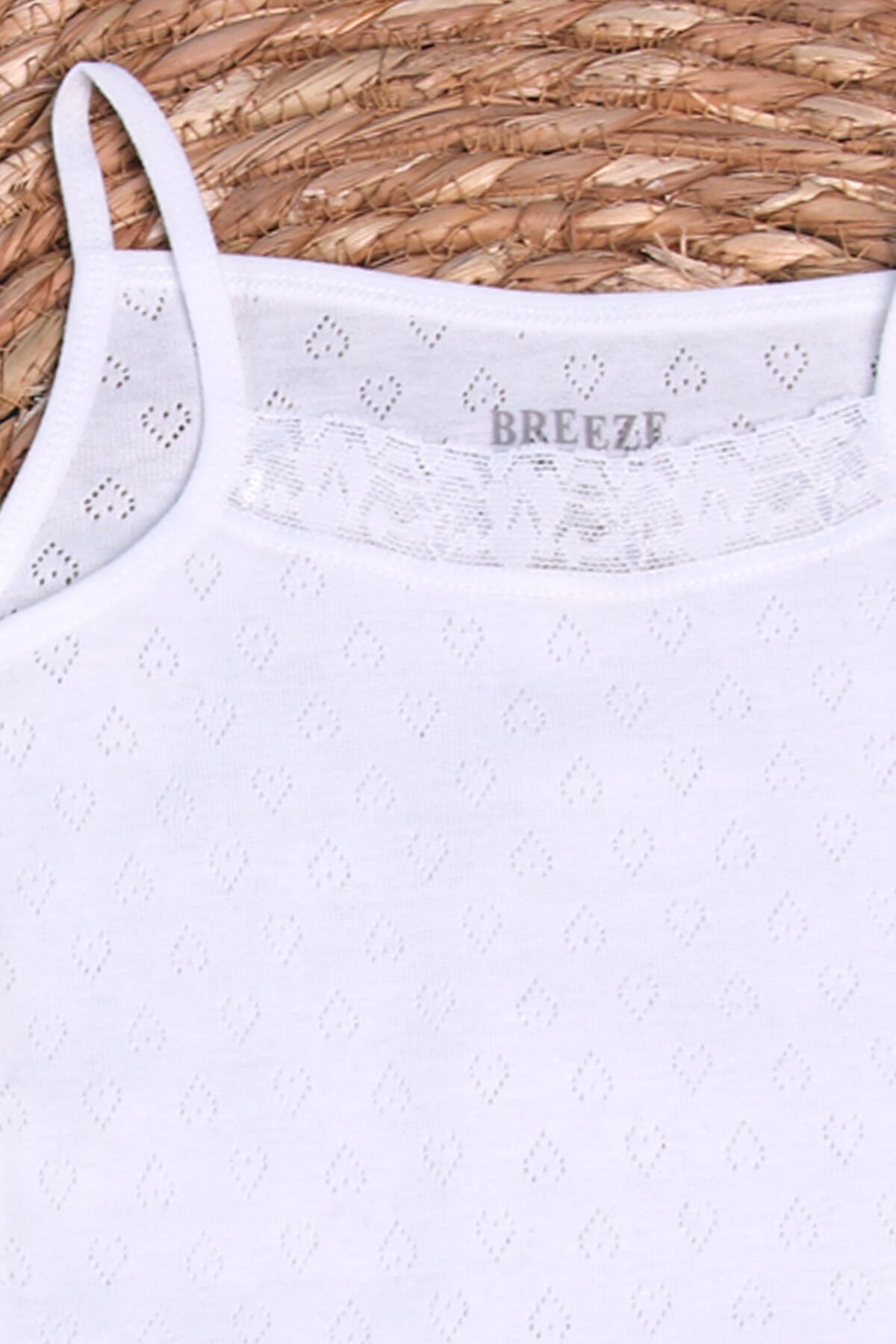 Breeze Kız Çocuk Atlet Delikli Kalpli Ekru (1-11 Yaş)