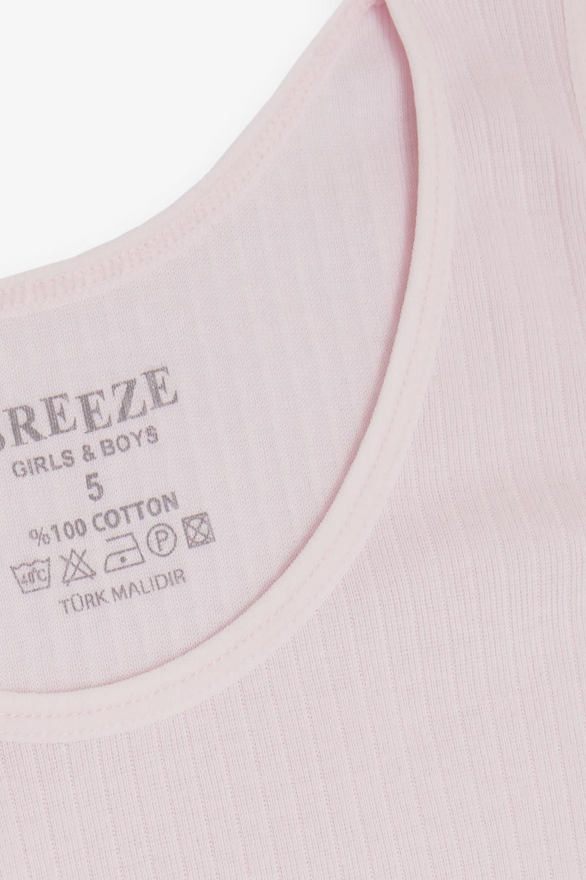 Breeze Kız Çocuk Atlet Geniş Askılı Fitilli Pembe (3-11 Yaş)