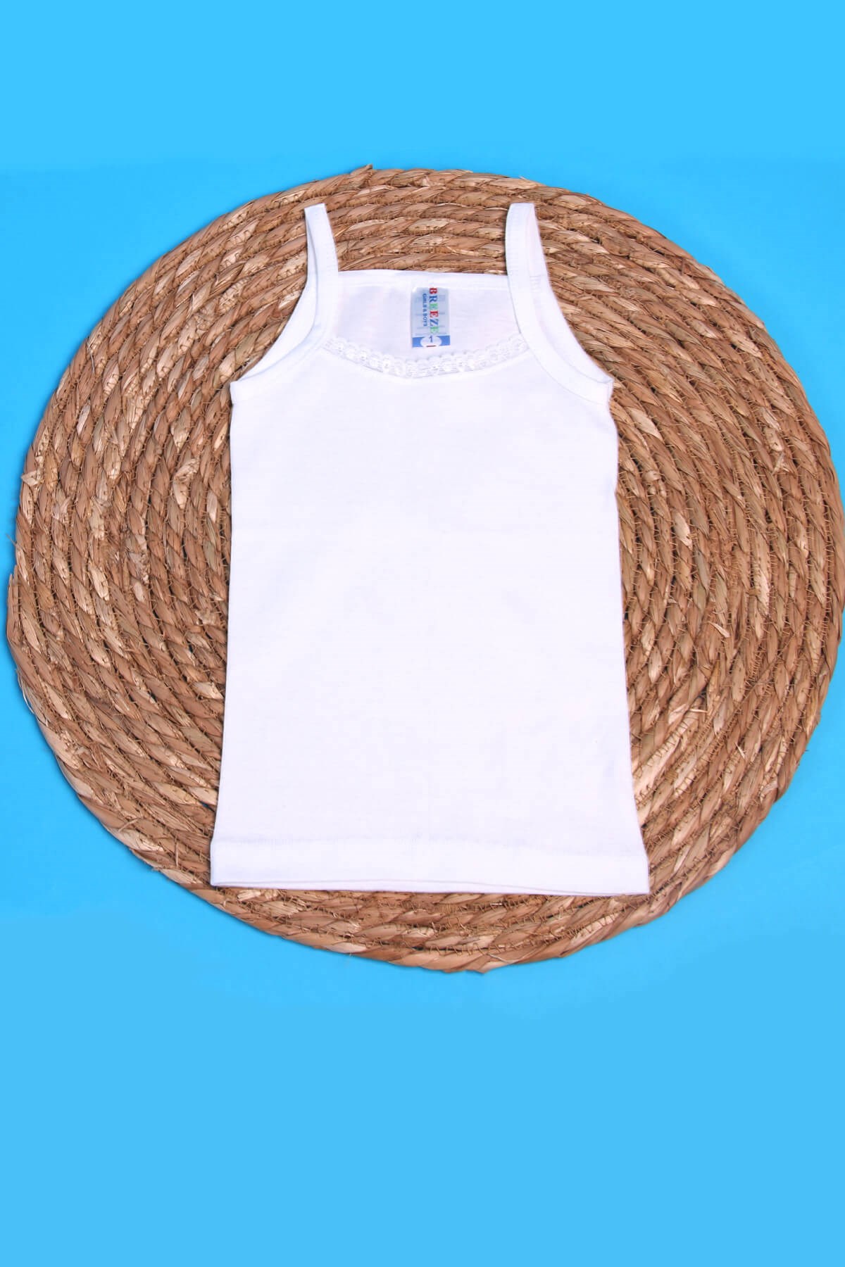 Breeze Kız Çocuk Atlet İnce Askılı Beyaz (1-9 Yaş)
