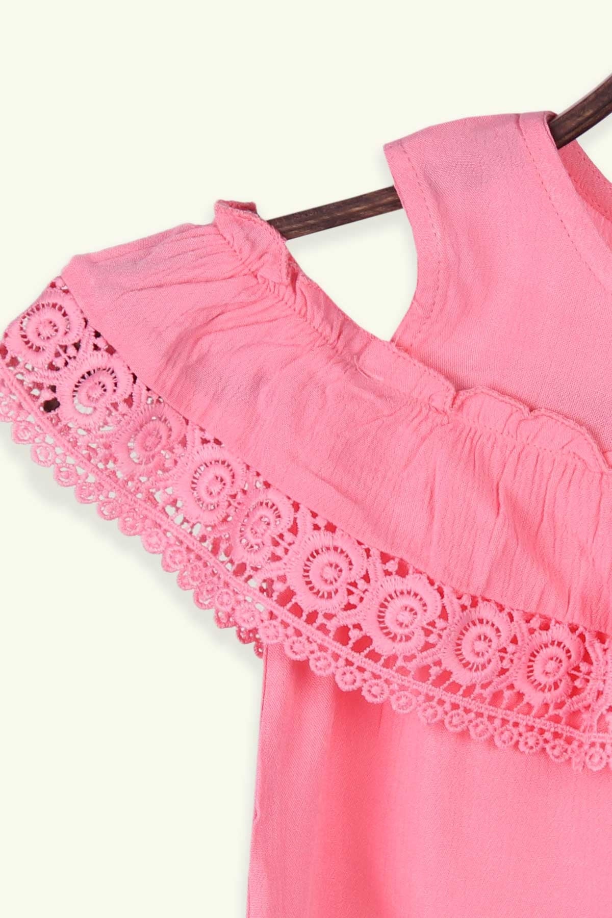 Breeze Kız Çocuk Bluz Güpürlü Mercan (7-12 Yaş)